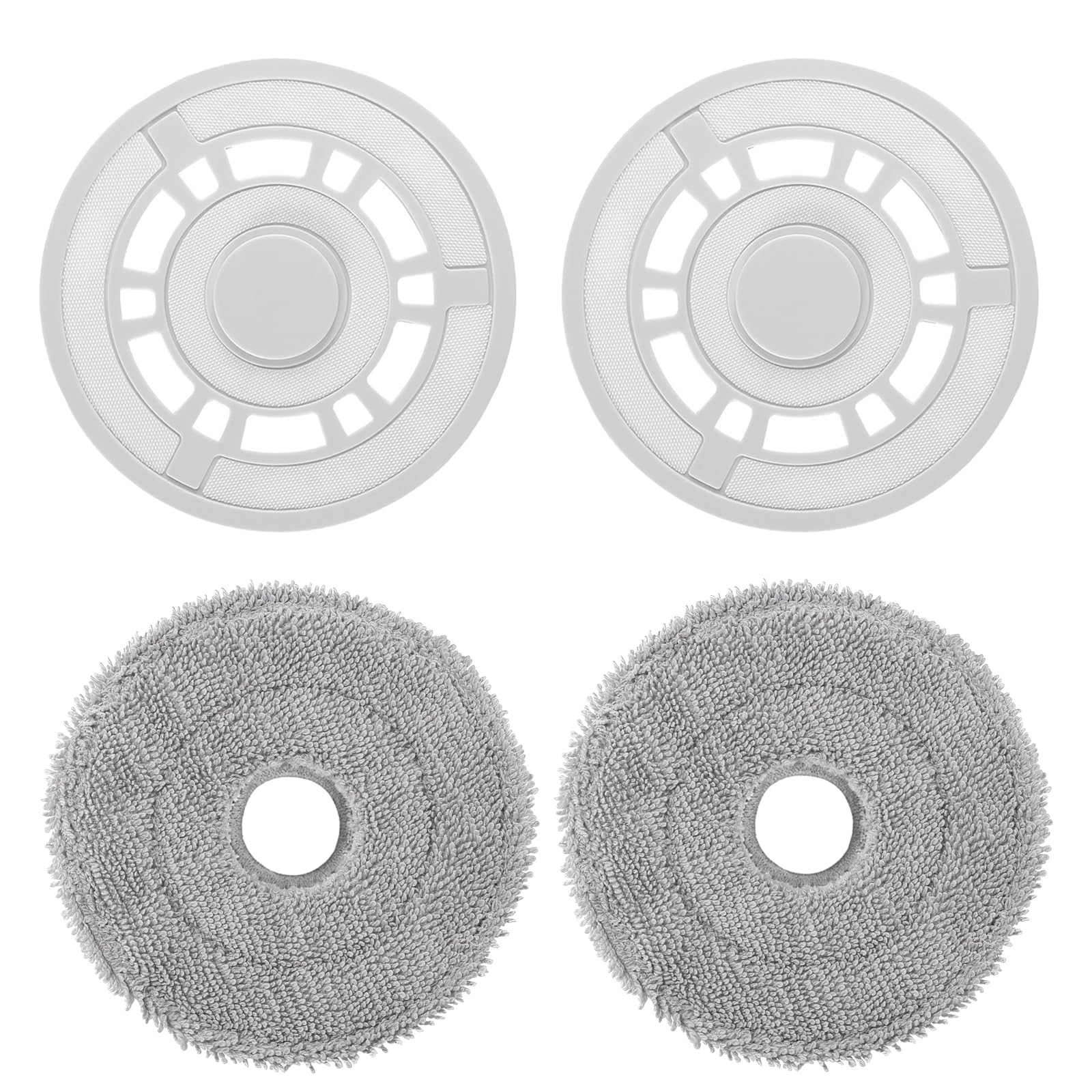 Wipes Replacement Parts, Robot Vacuum Cleaner Mop Cloths with Replacement Holder, Mop Plates for Xiaomi X20+/Dreame L10s Pro Gen 2/ L10S Ultra/ L10 Prime/ X20 Pro, Spin Cleaning Pads Replacement