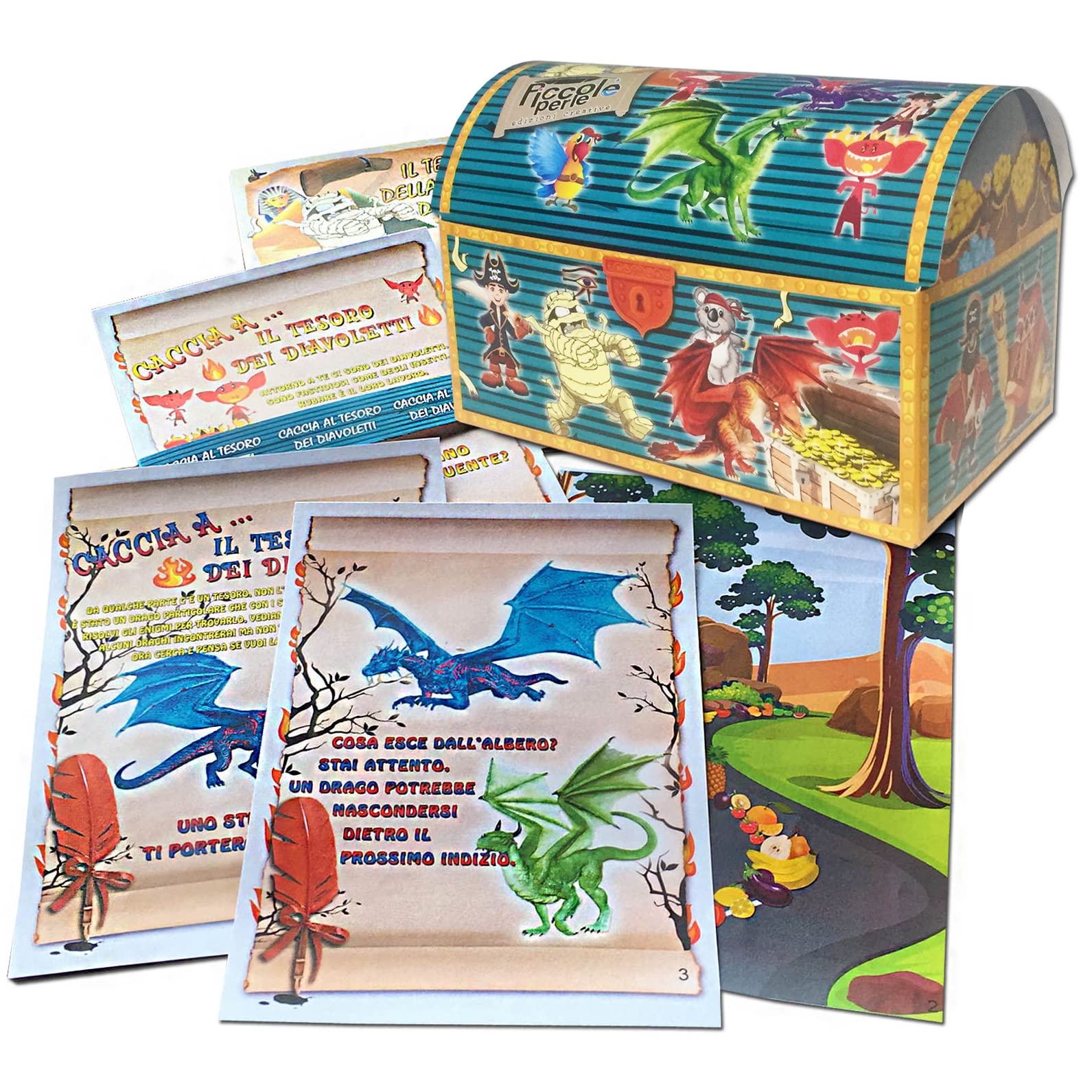 Caccia al tesoro dei mostri in scatola per casa o giardino o casa/giardino 5-7 anni - per feste di compleanno - giochi per bambini