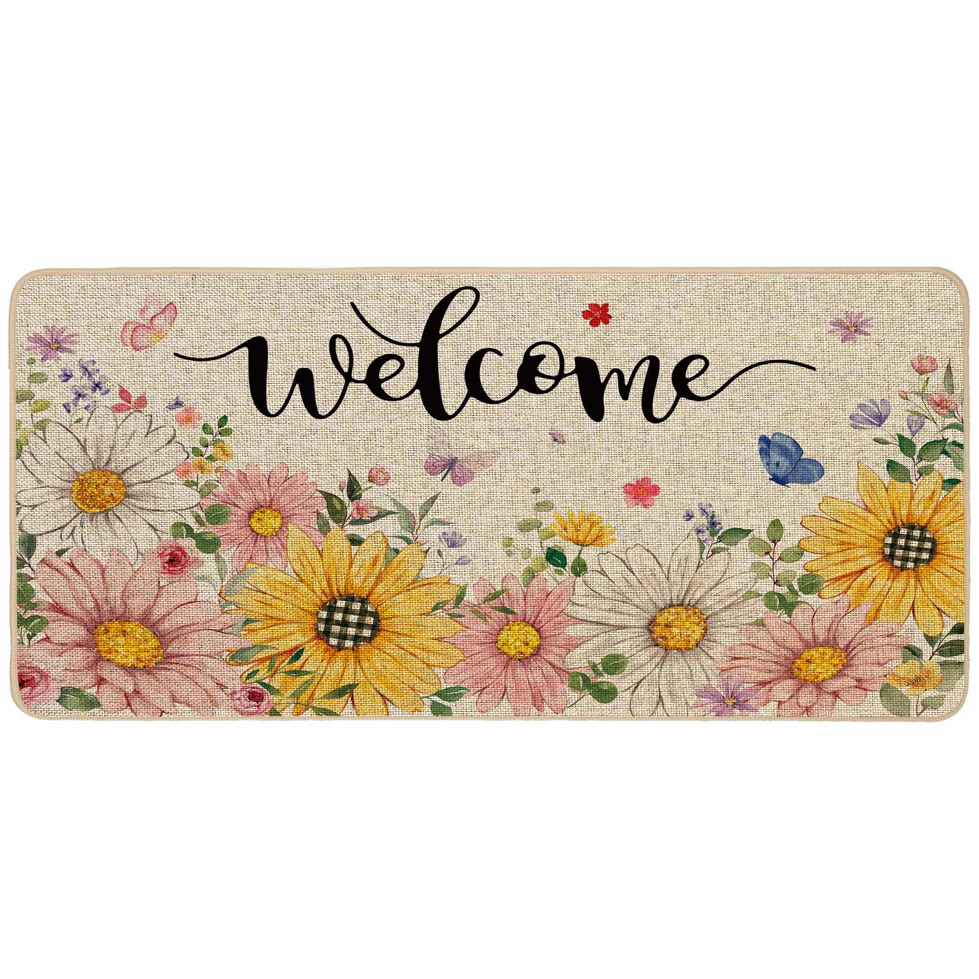 Fall Pumpkin Doormat - Buffalo Plaid Entryway Mat -12