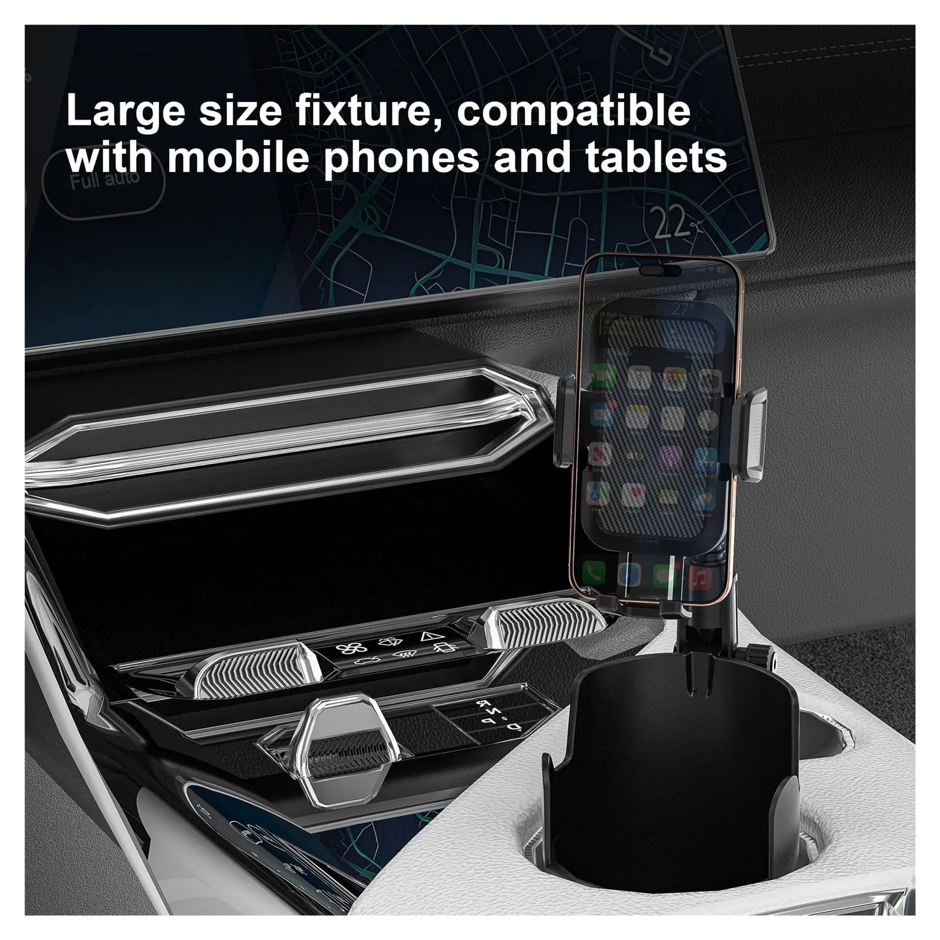 Supporto for cellulare da auto con tazza a collo lungo | Il supporto universale regolabile si adatta a SUV for camion e a tutti gli smartphone