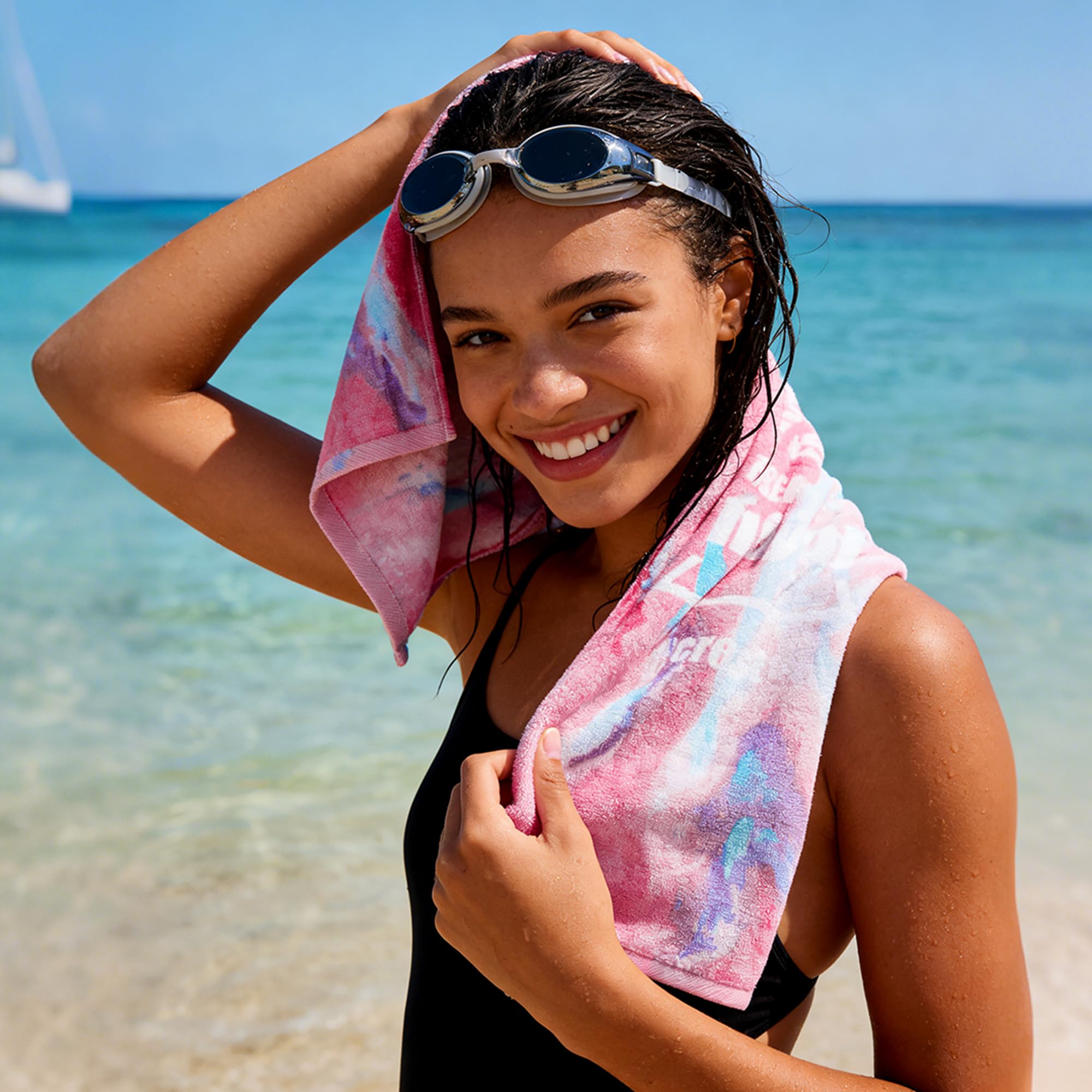 Vie TRIOMPHE 1 Gym Sports Towels Hand Towel Quick Dry Highly Absorbent Sweat Towel for Men Women Face Towels for Fitness Running Yoga Workout Travel (Pink)