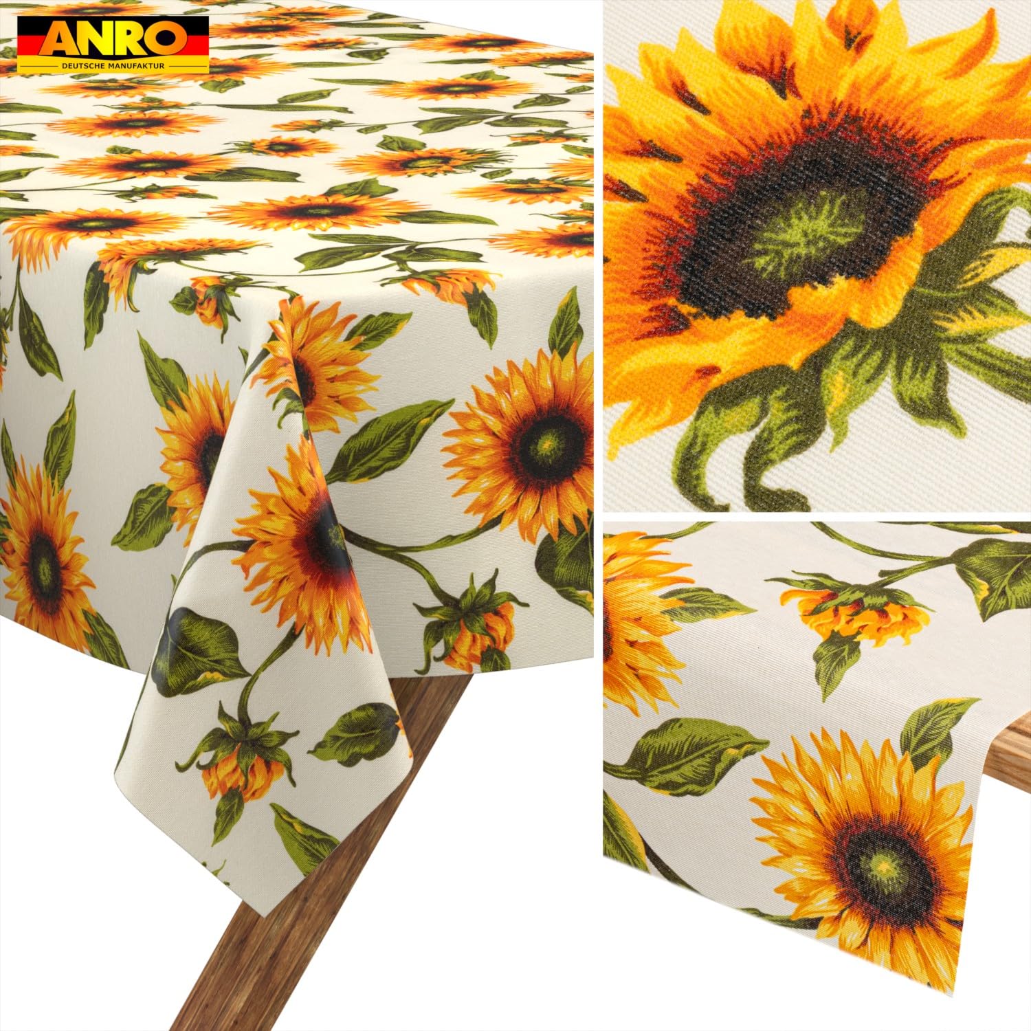 ANRO Obrus zmywalny Słoneczniki 300x140 cm ogrodowy