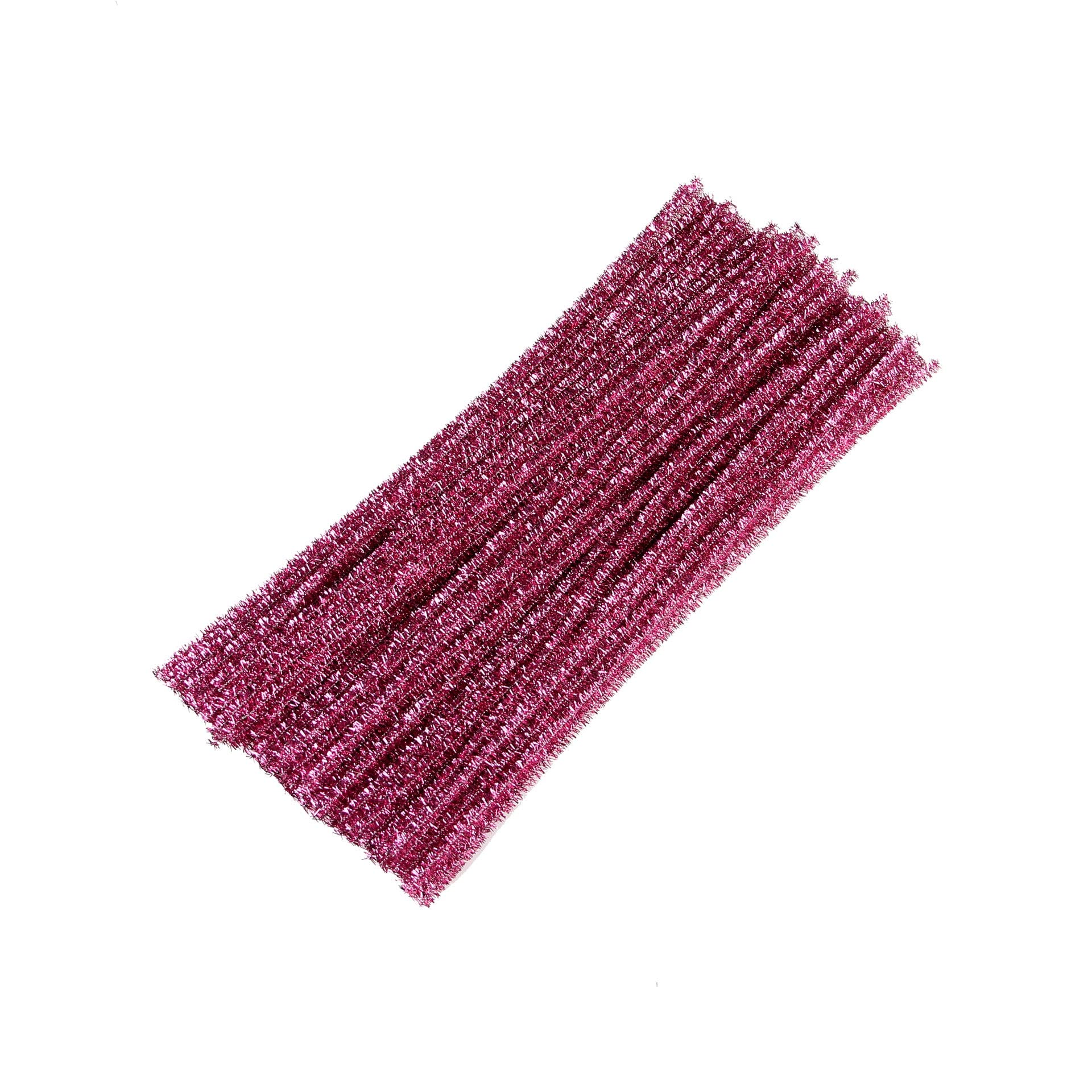 Pack of 25/50/100/250/500 30cm Pipe Cleaners for Arts & Crafts [Glitter Pink, Pack of 100] — image 1