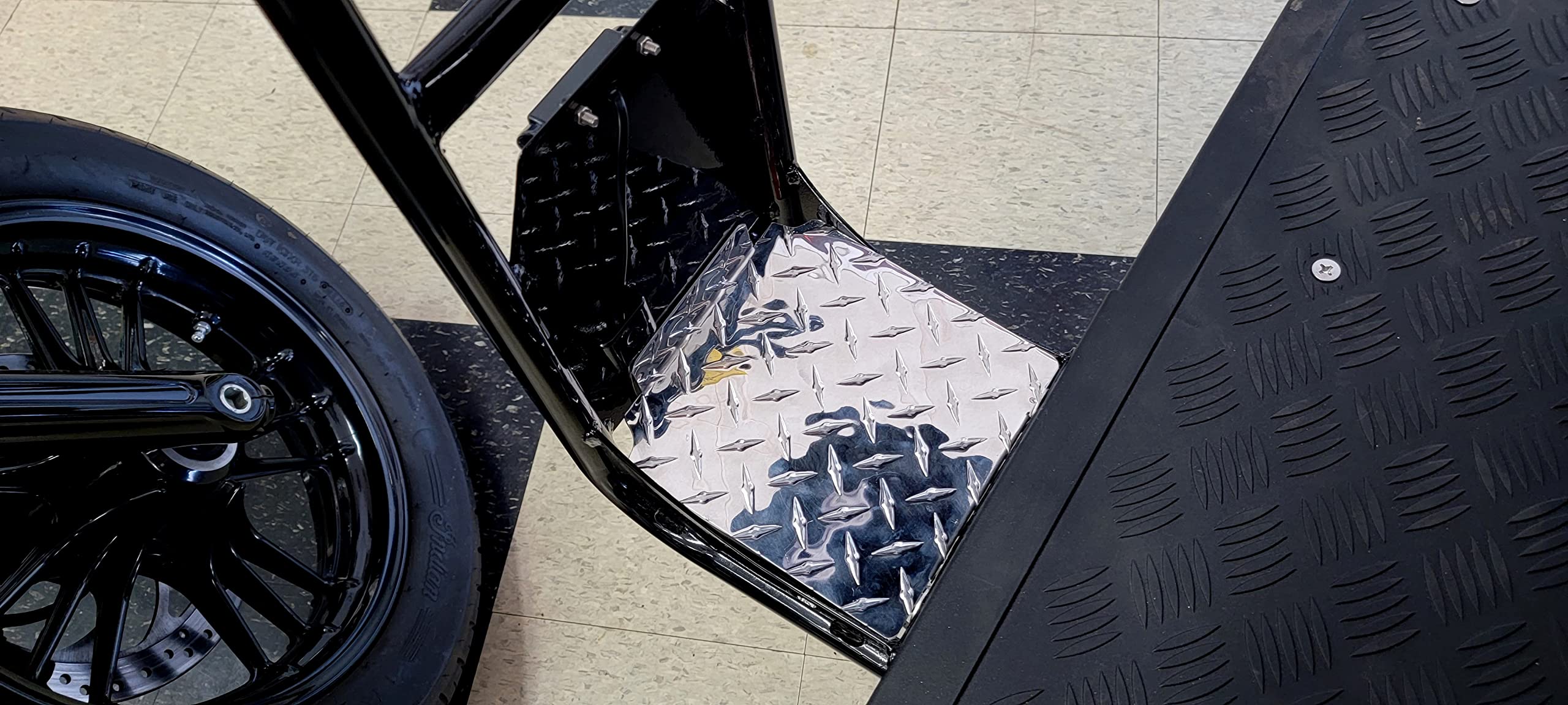 Fits Evolution Golf Cart Back-up Camera Cover in Polished Aluminum Diamond Plate