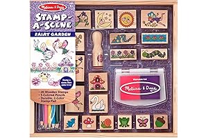 Melissa & Doug Wooden Stamp Garden Kit: Fairy Garden - 20 Stamps,...