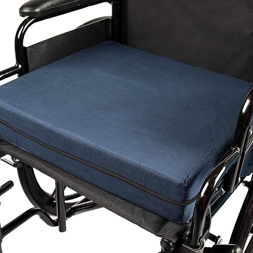 Vista 8 de Duro-Med POLYFOAM Cojín de silla de ruedas, Poly/Algodón Cover, Color Azul Marino, 513-7602-2400, Marino, 1, 1