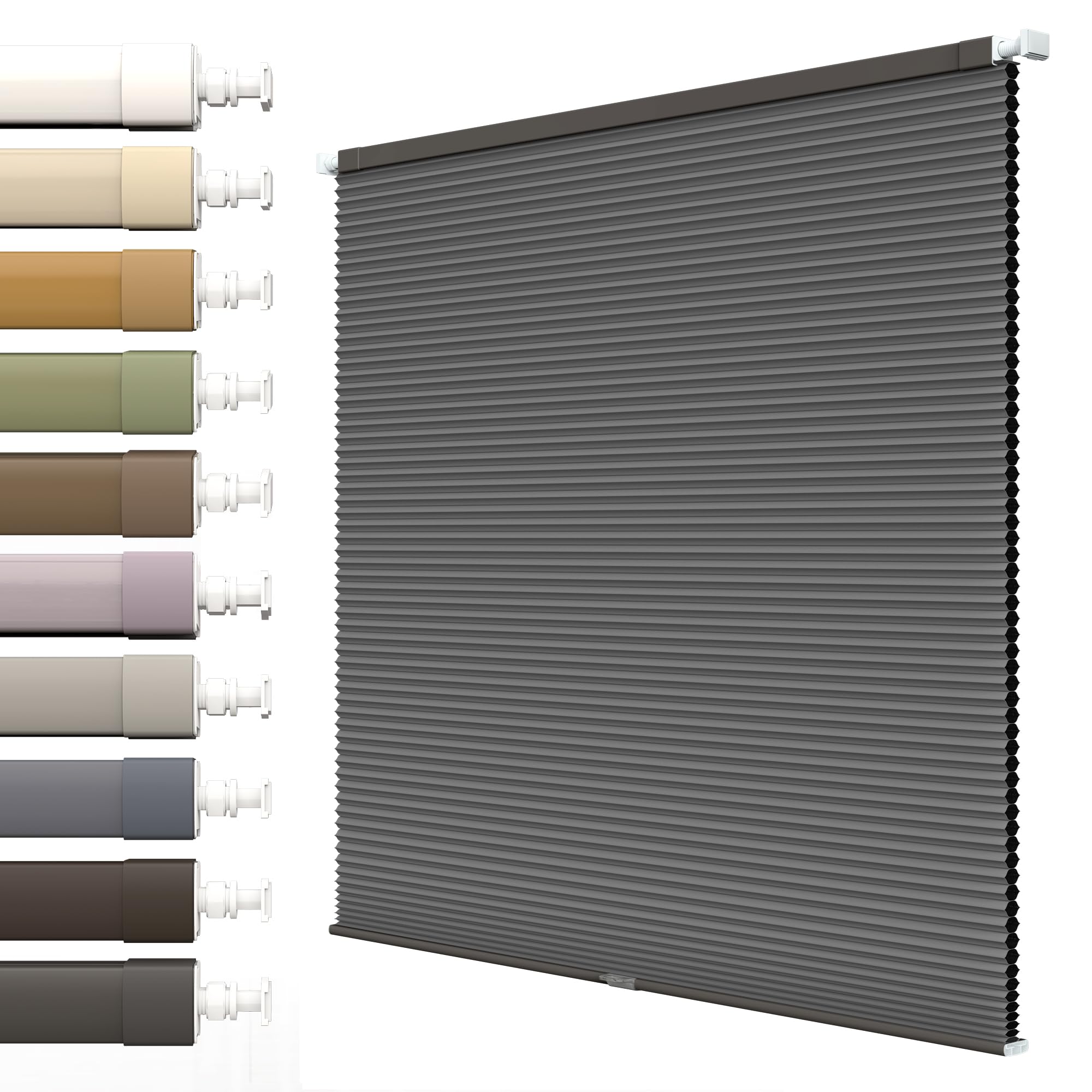 SLKWDOBD No Drill Cellular Shades for Indoor Window, Cordless No Tool Honecomb Blinds with Blackout, Thermal Insulated Noise Reduction, Easy Install