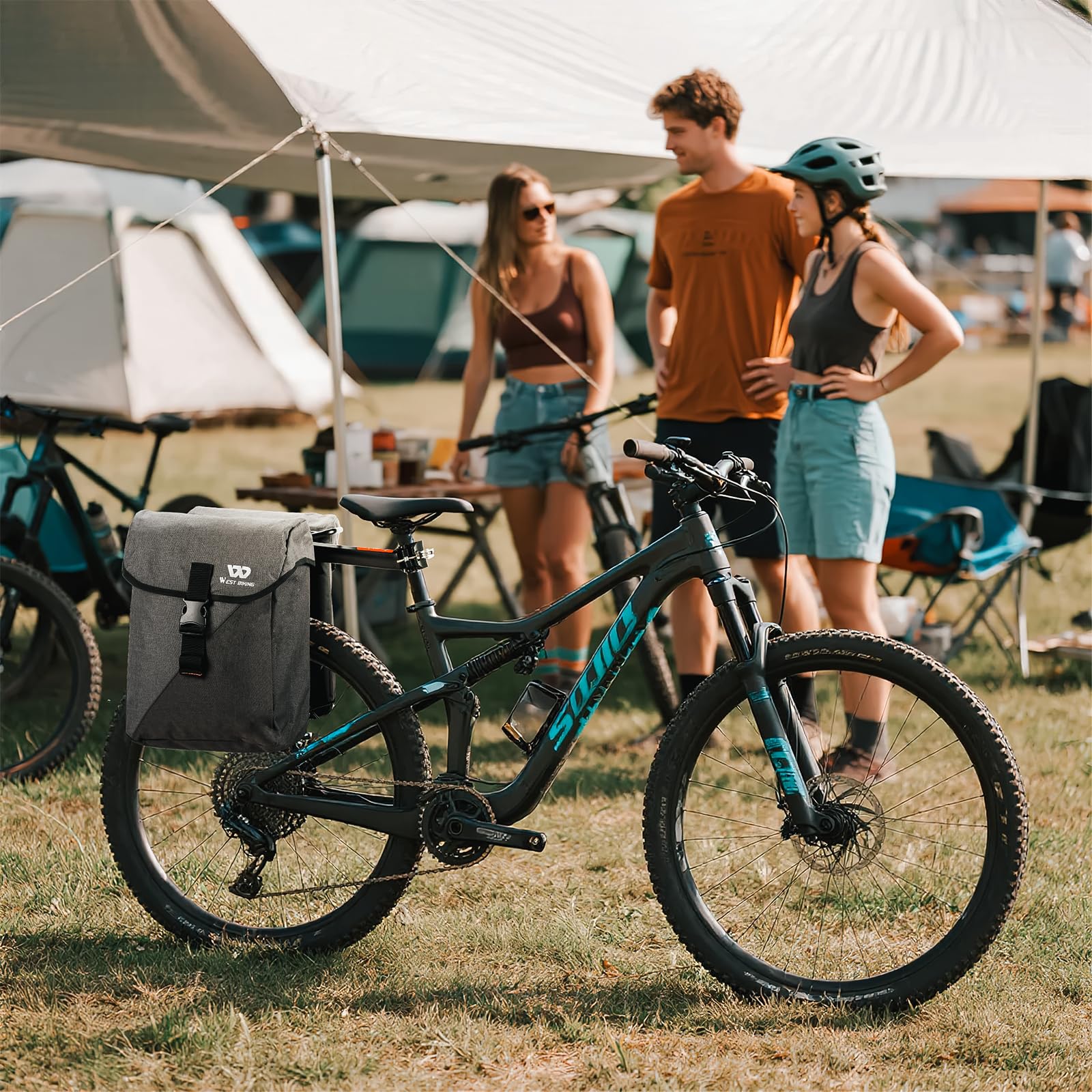 Sacoche Velo tridimensionnels pour Porte-sacoches | 35L Grands Sacoche vélo | sacoch arrière avec Protection imperméable | pour vélo de ebike VTT
