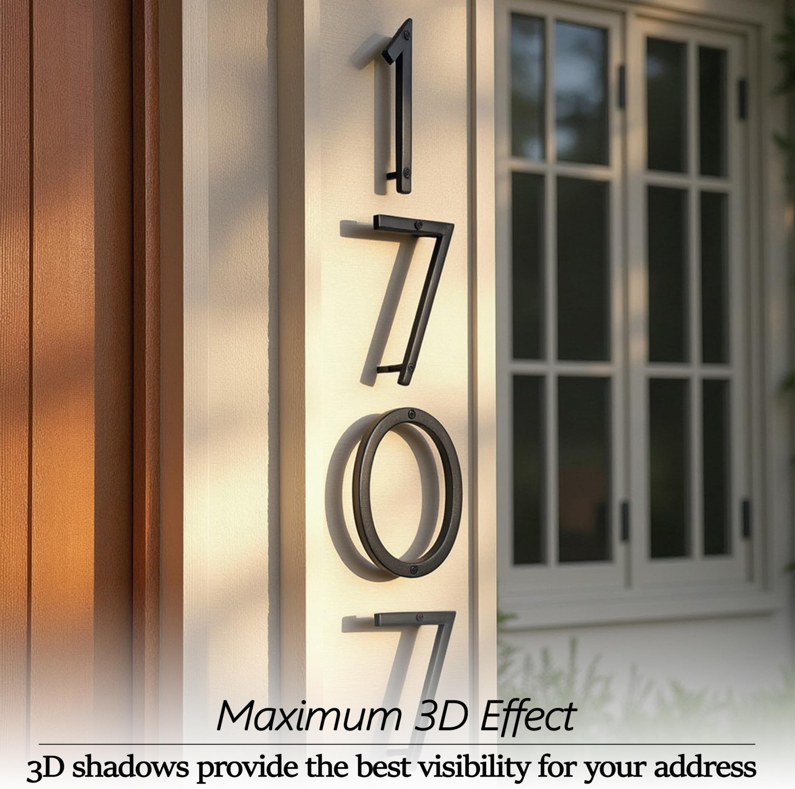 Snapklik.com : NACH Floating House Numbers, 6 Inch Aluminum Black House ...