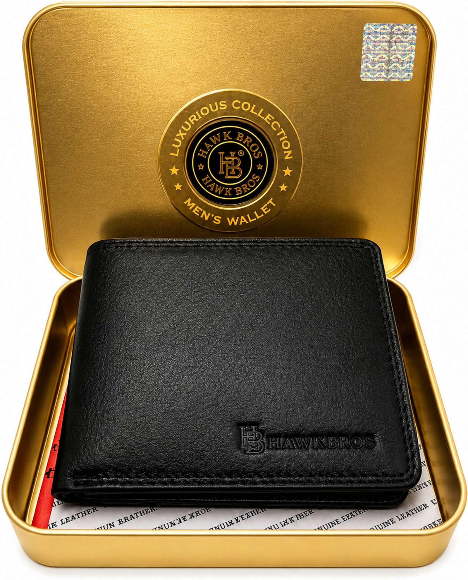 Genuine Leather Wallet for Men | Black Bifold Wallet | Formal Slim Billfold | Multiple Card Slots & Cash Compartment | ID Window | Everyday Pocket Accessory-image-12