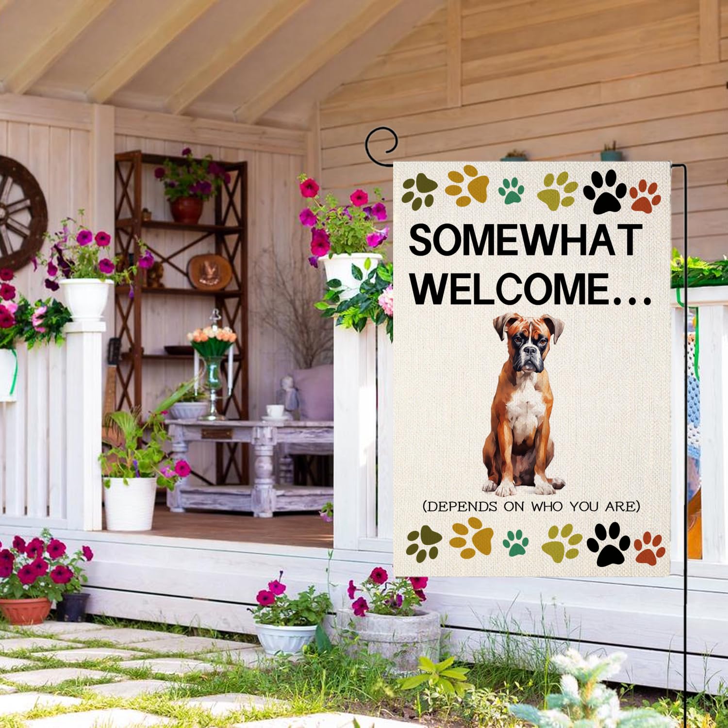 TopPacific Gartenflagge 'Life Is Better With Dogs' – Boxer Motiv, 30,5 X 45,7 Cm, Doppelseitig, Polyester