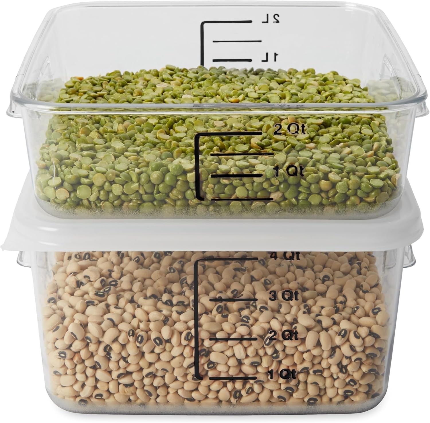 Rubbermaid Commercial Products, Space Saving Square Food Storage Container, 4 Quart, Clear, for Kitchen/Sous Vide/Meal Prep - Image 2