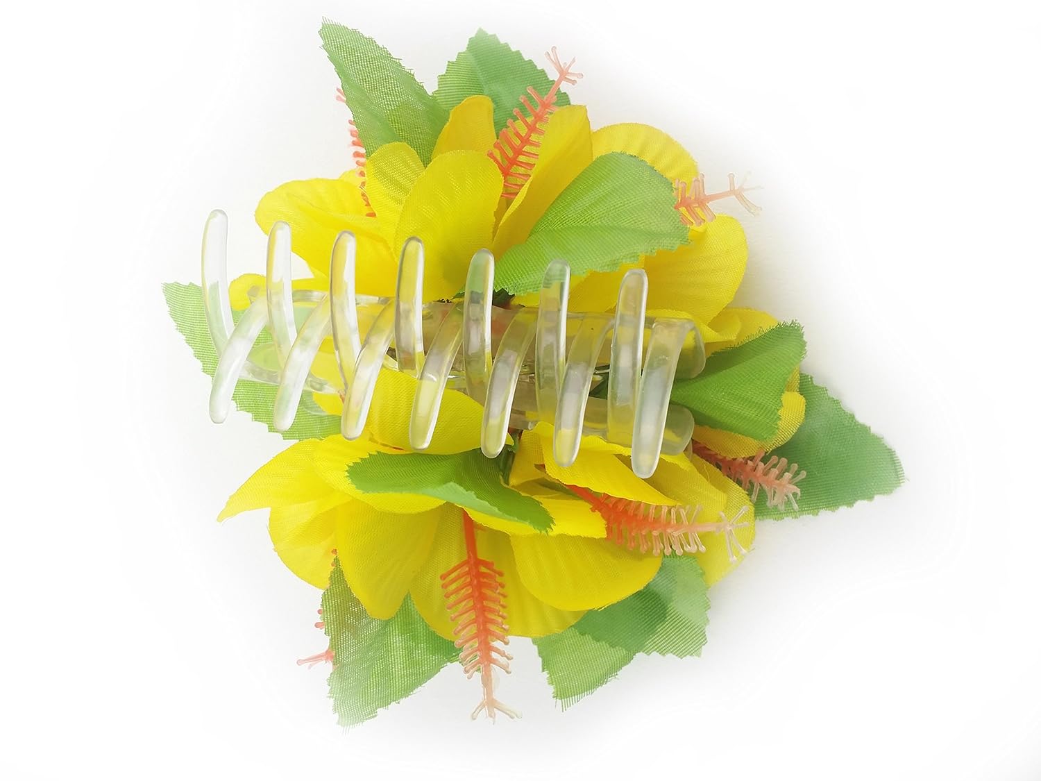 Yellow Hawaiian Flower Hair Clip Beauty & Personal Care