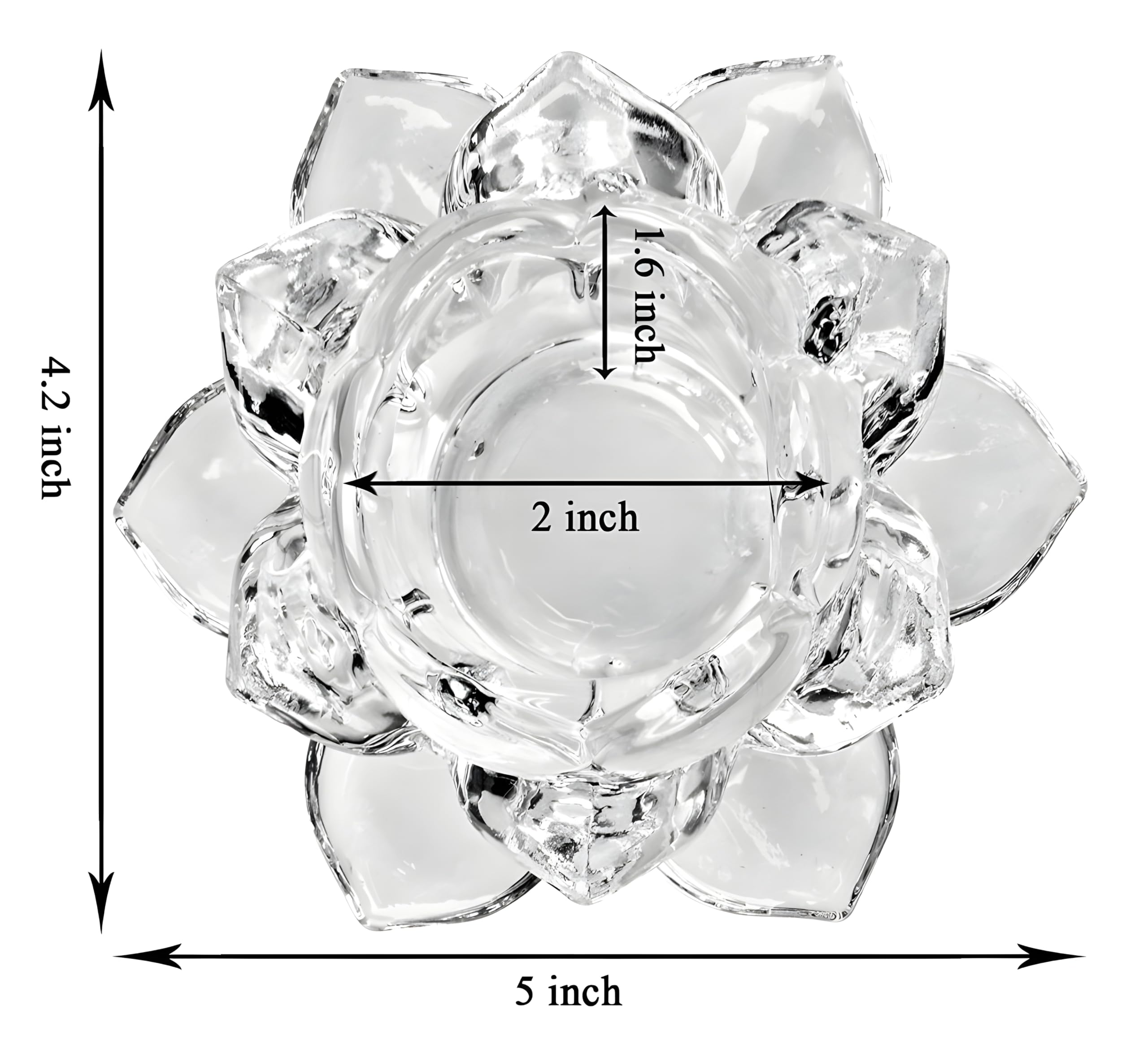 Bellveen Paperweight | Lotus Crystal Glass Figure Paperweight | Decor Collection Living Room | Home Decor for Feng Shui | Medium & Multicolour 1