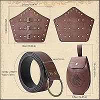 Vista 2 de Cinturón vikingo medieval de cuero, Color-1