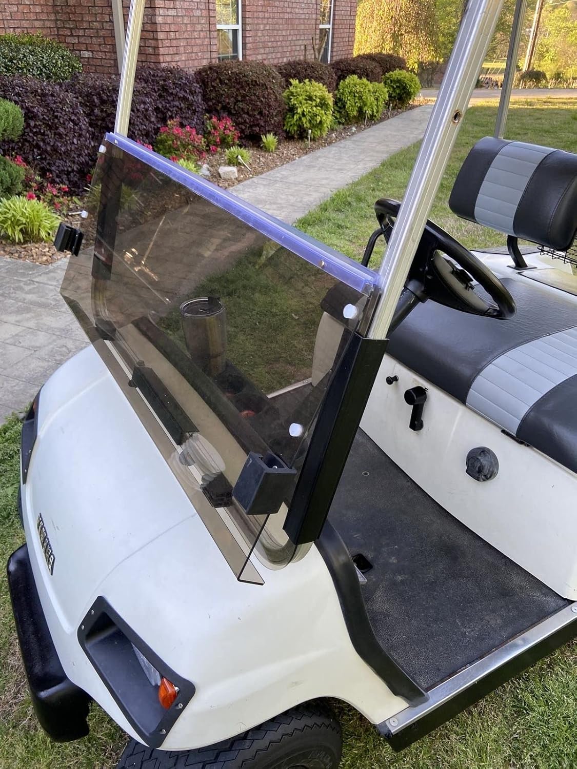 HECASA 2-in-1 Foldable Smoke Windshield Compatible with 1995-2003 Yamaha G14 G16 G19 Windscreen Folding