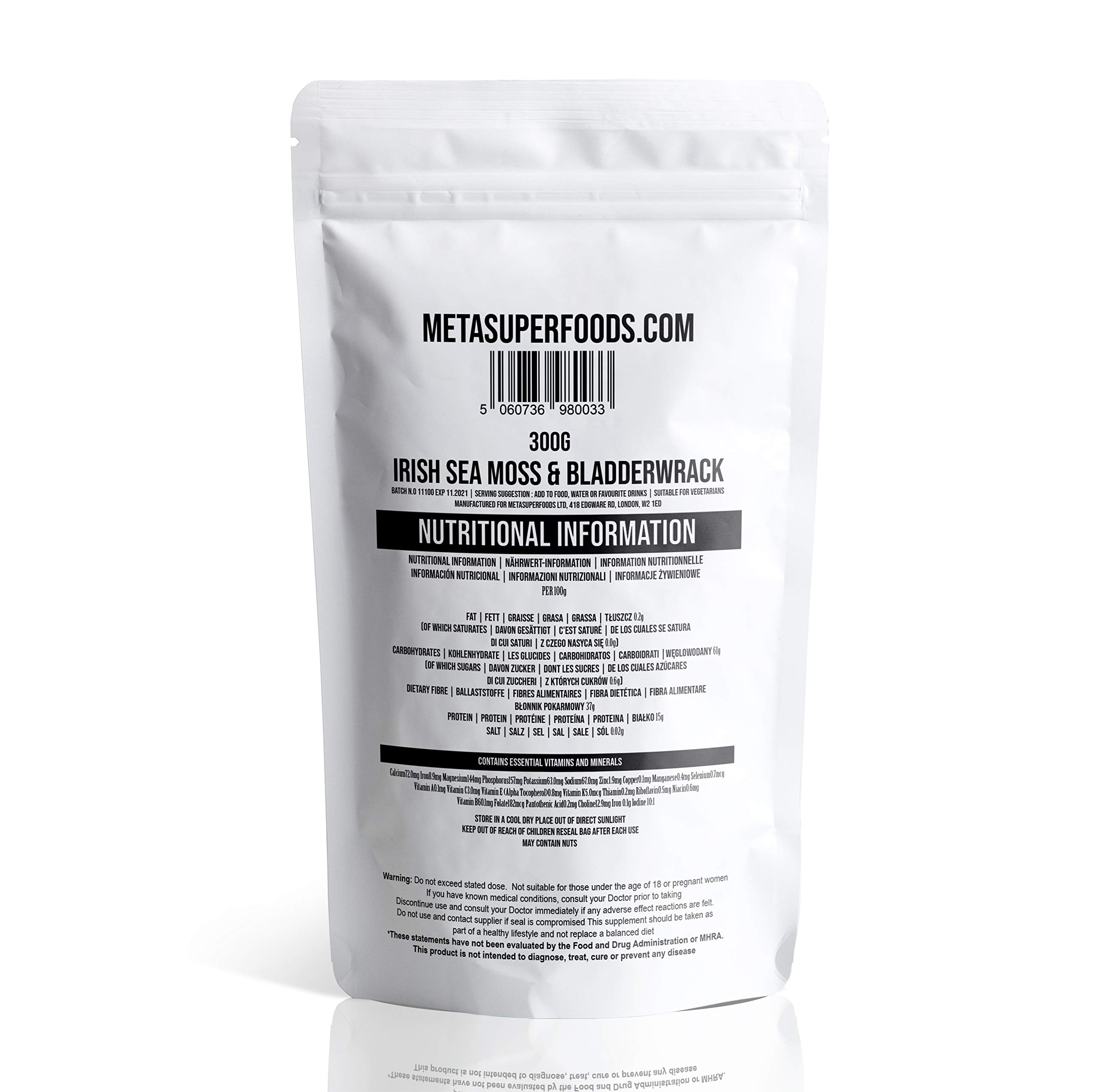 Meermoos und Blasenträger Pulver 300g hochwirksam, vegan, Immununterstützung, gentechnikfrei, Dr. Sebi