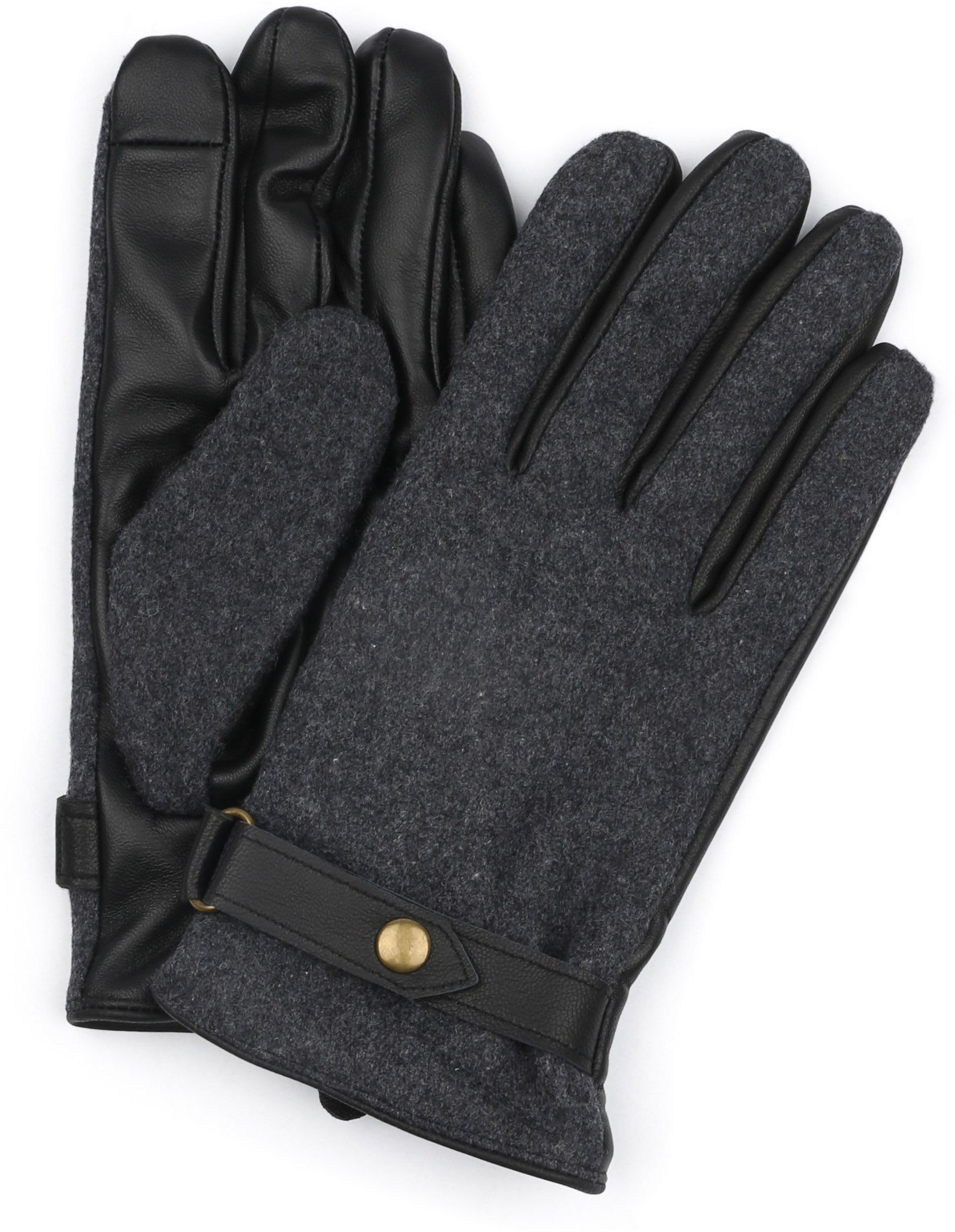 Suitable Gloves Wool Leather Anthracite Black Grey Dark Grey size 9.5