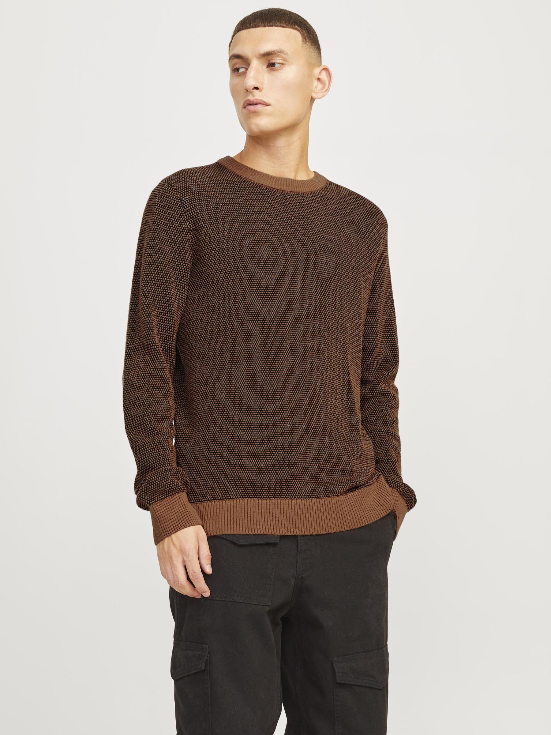 JACK & JONES Male Strickpullover Einfarbig Strickpullover