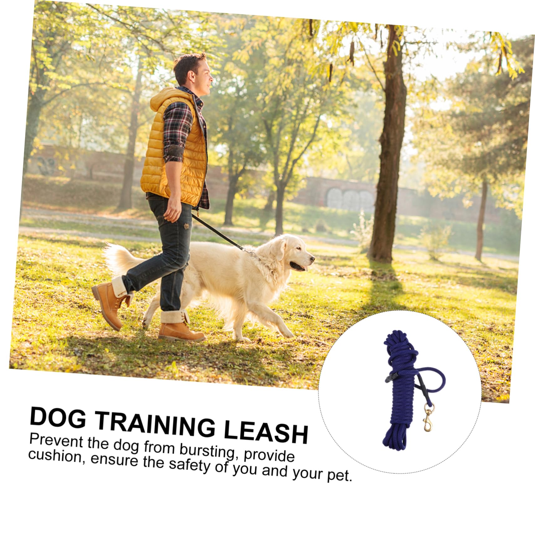 Guinzaglio lungo Addestramento per Cani, Blu, Polipropilene | Gancio, per Corsa e Outdoor, per Pet e Cani, Presa Robusta e Comfort, Facile da Fissare