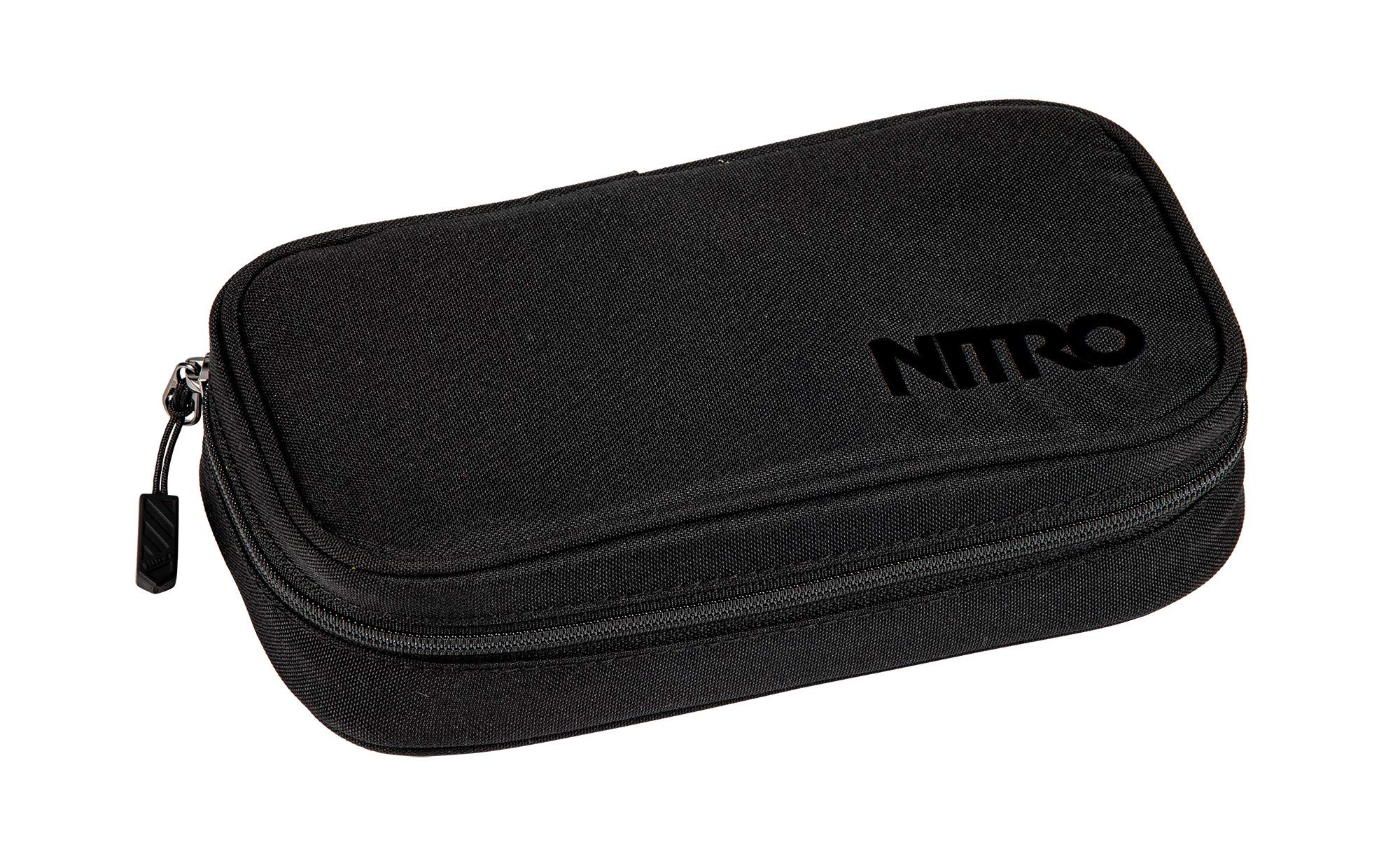 Nitro Pencil Case XL inkl. Geo Dreieick & Stundenplan, Federmäppchen, Schlampermäppchen, Faulenzer Box, Federmappe, Stifte Etui, True Black