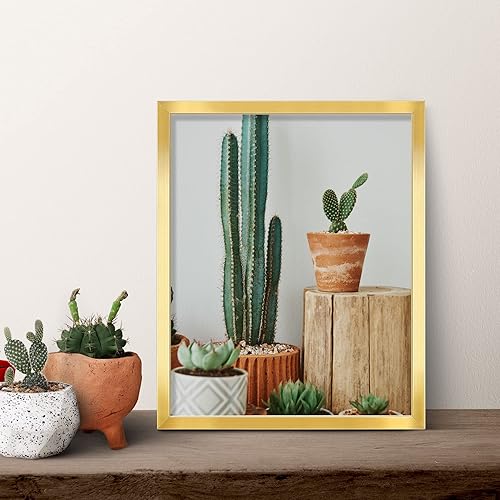 Miniatura 7 de Annecy Portarretratos dorado de 8 x 10 pulgadas (1 unidad), marco de fotos de 8 x 10 pulgadas para decoración de pared o escritorio, estilo clásico