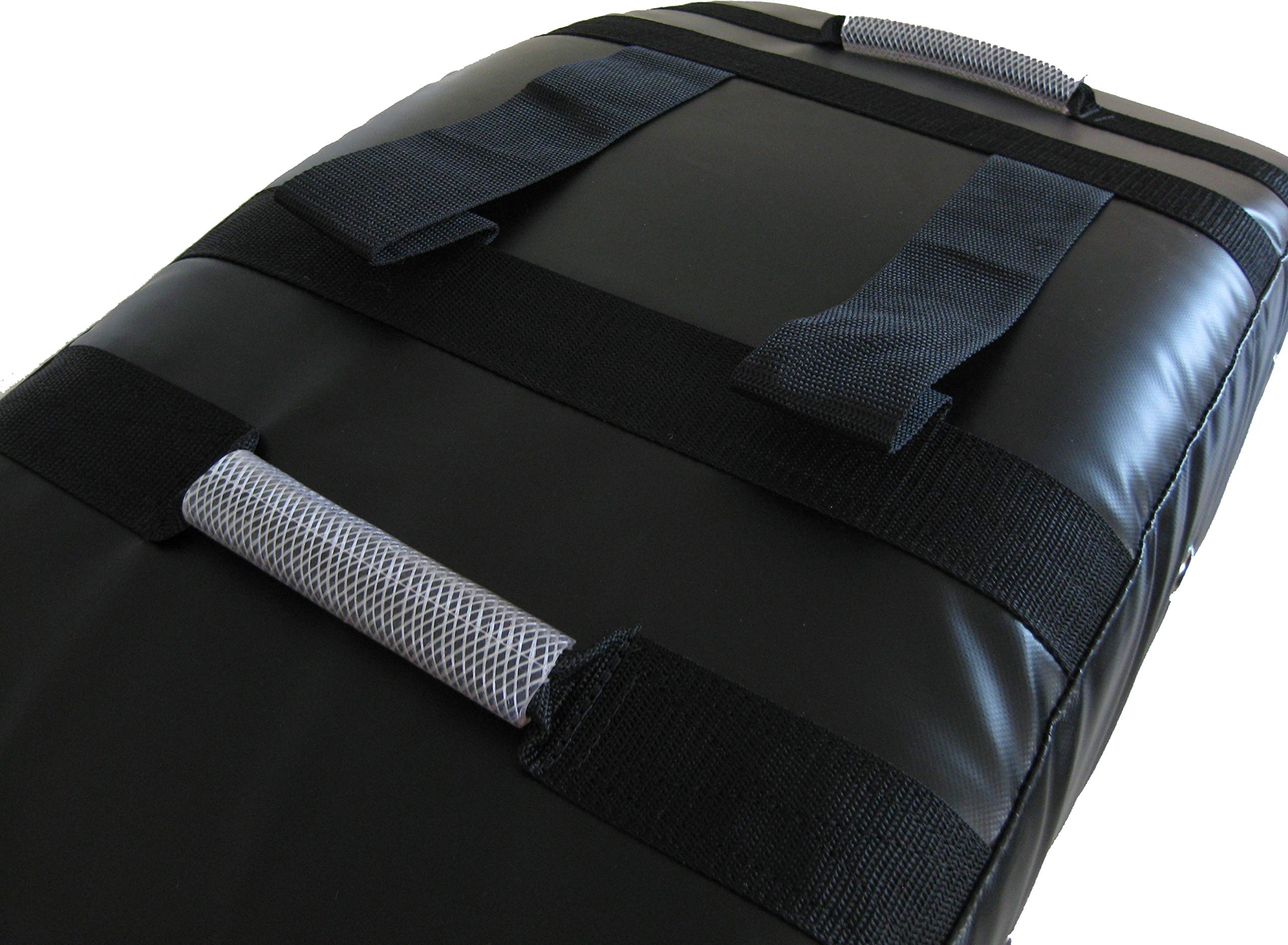 BAY HOOOK 72x37x16 cm doppelschichtiges Schlagpolster,Schlagkissen, Kickpolster, Pratzen Bodyshield Kickboxen Thaiboxen Muay Thai K1 MMA Karate schwarz krumm gekrümmt grosses 70 65 75