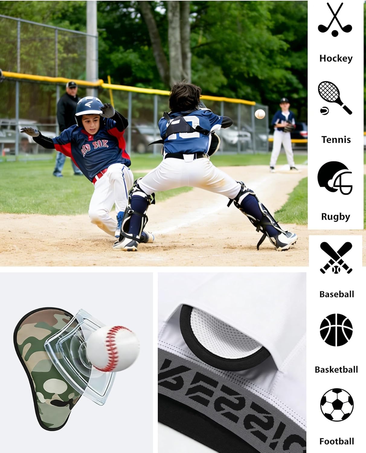 Dalavch 1/4 Pack Youth Boys Sliding Compression Shorts with Protective Athletic Cup Underwear for Football Baseball