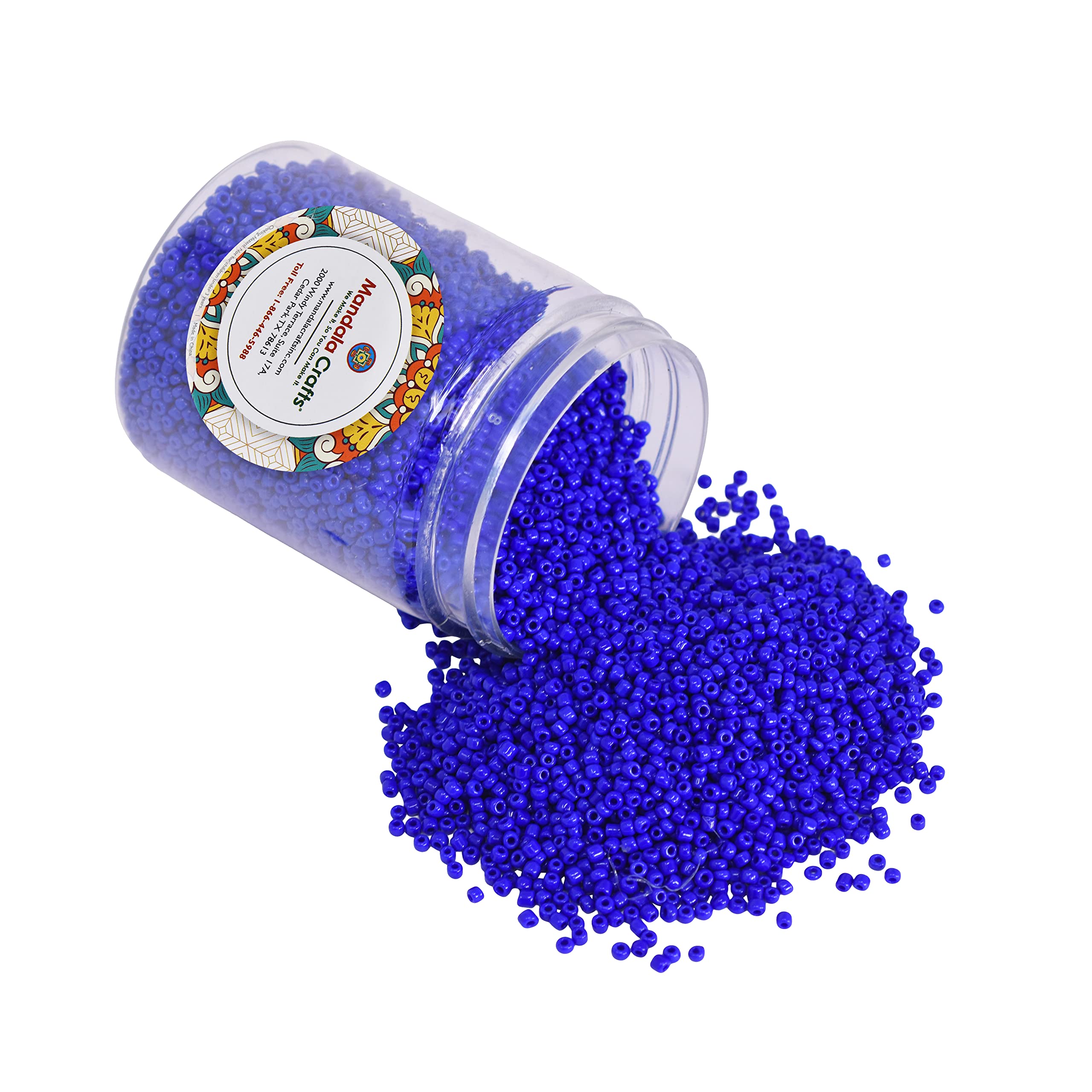 Mandala Crafts 3mm Blue Round 8/0 Glass Seed Beads for Beadwork