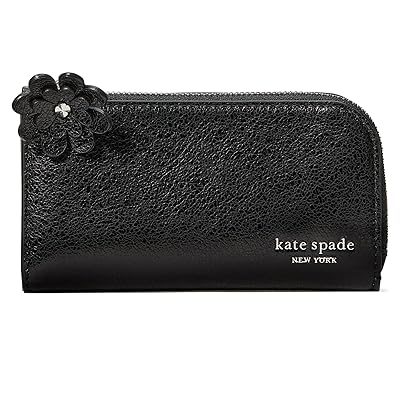 Kate Spade New York Devin Glazed Leather Small Slim Bifold Wallet With Novel Zip Pull Wallet Women