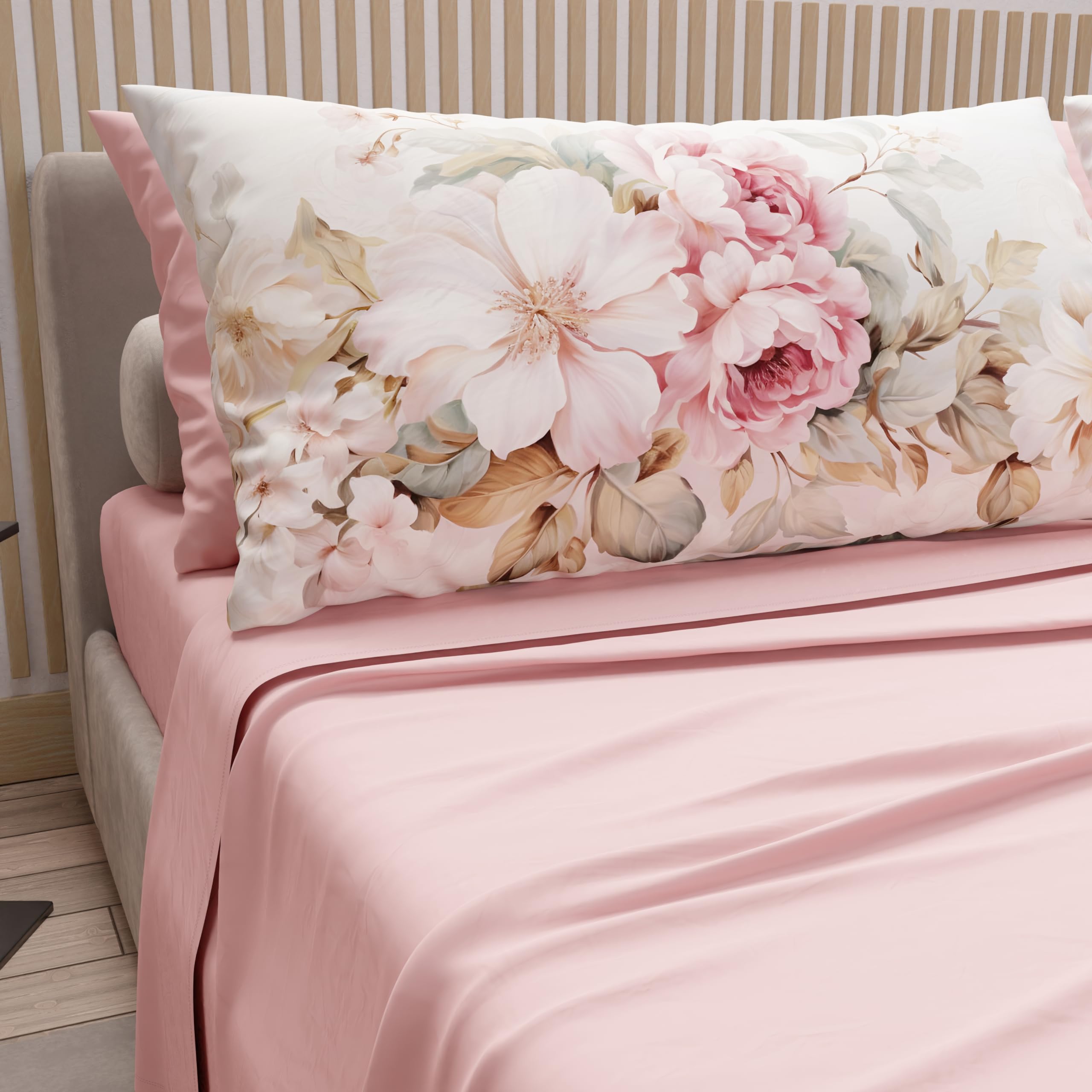PETTI Artigiani Italiani - Cotton Sheets with Pillowcases in Digital Print, Single Bed Sheet, Single Bed Set, Provence Powder, 100% Made in Italy