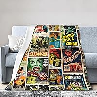 Vista 2 de Classic Horror Movie Blanket Soft Cozy Fleece Throw Blanket Plush Lightweight Warm Fuzzy Flannel Blankets and Throws for Couch Sofa Bed 50"X40