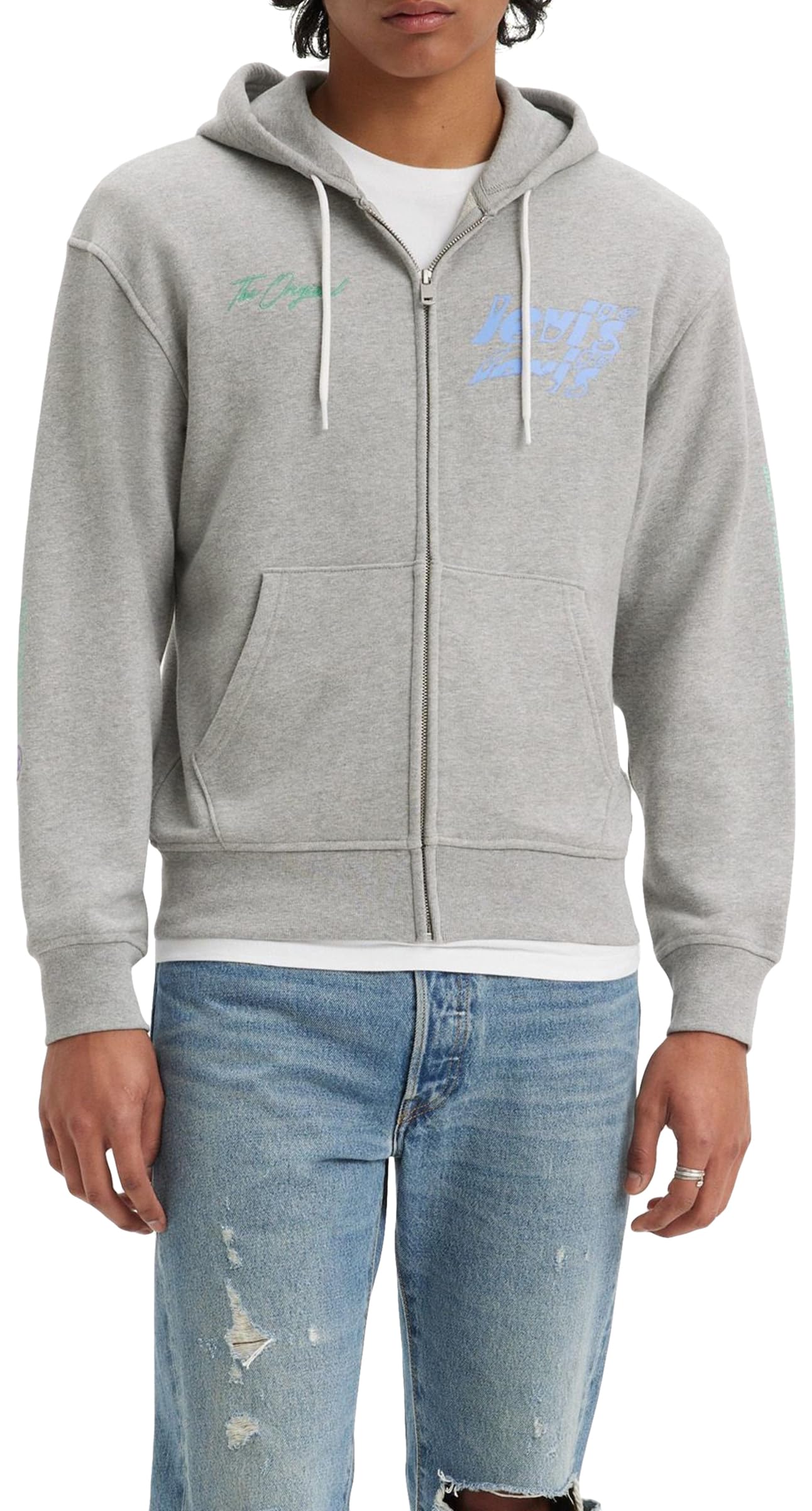 Levi's Men's Relaxed Graphic Zip-up Sweatshirt, Poster Logo Zip Mhg, M