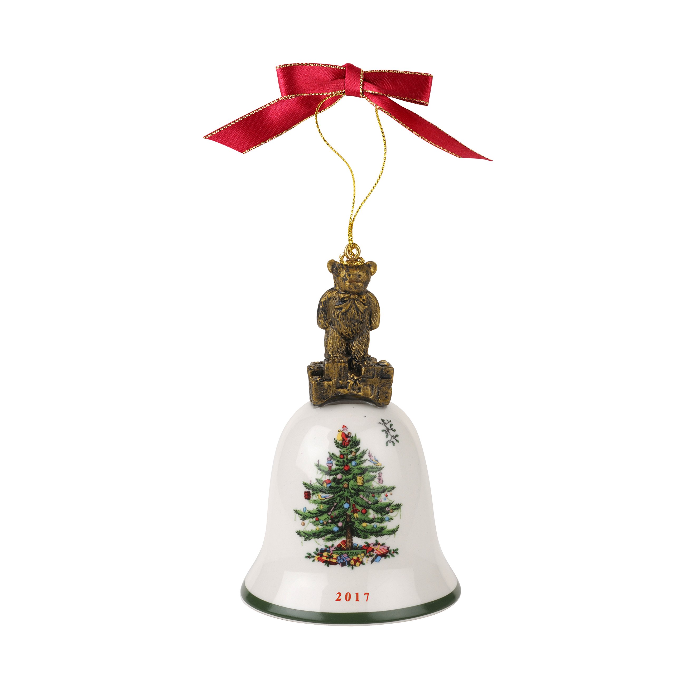 Amazon Com Spode Christmas Tree Annual Edition Ornament Teddy Bear On Bell Home Kitchen