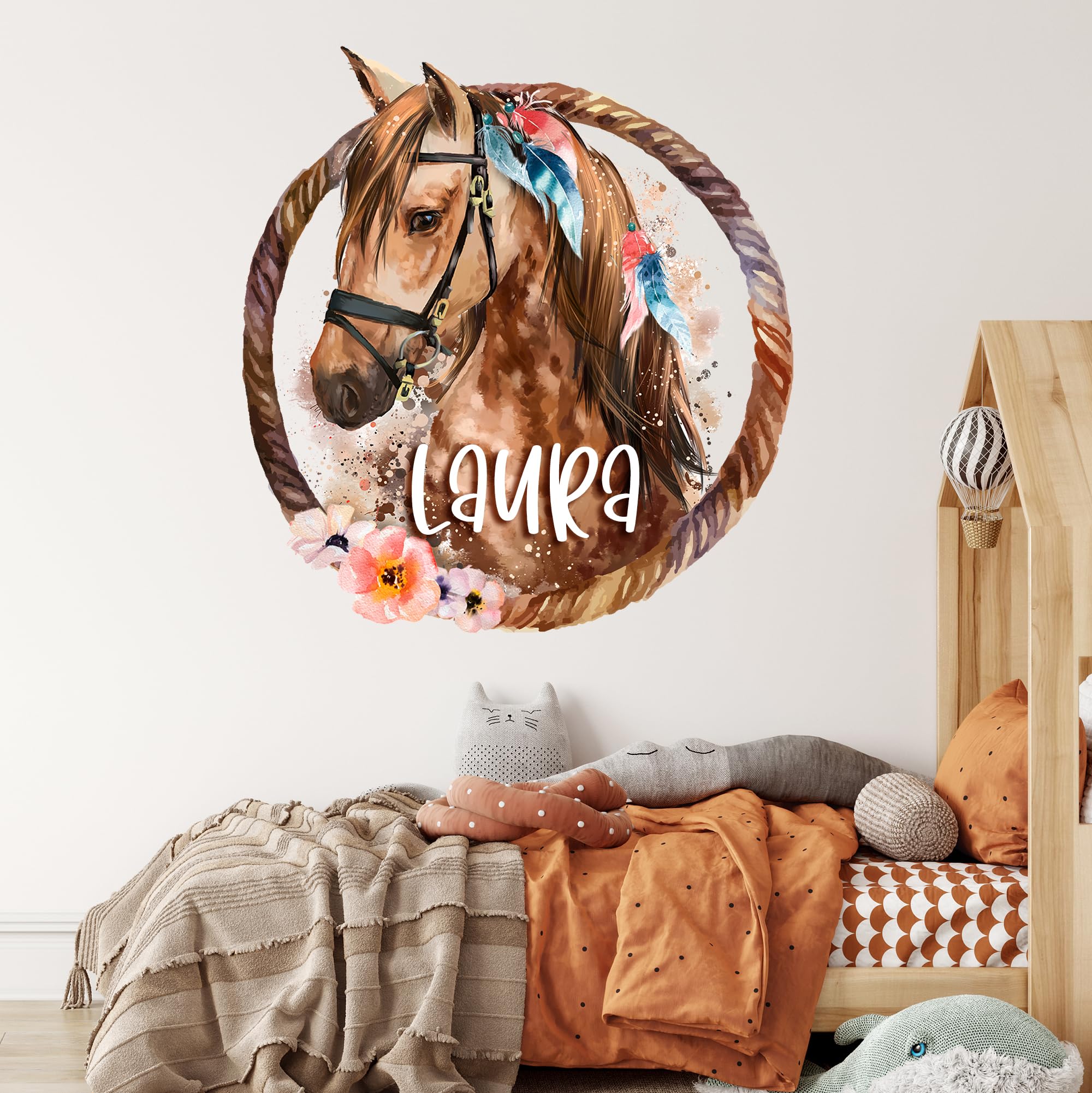 GRAZDesign Wandtattoo Pferd & Fohlen – 69x50 Cm, Personalisierbar, Selbstklebend Für Kinderzimmer
