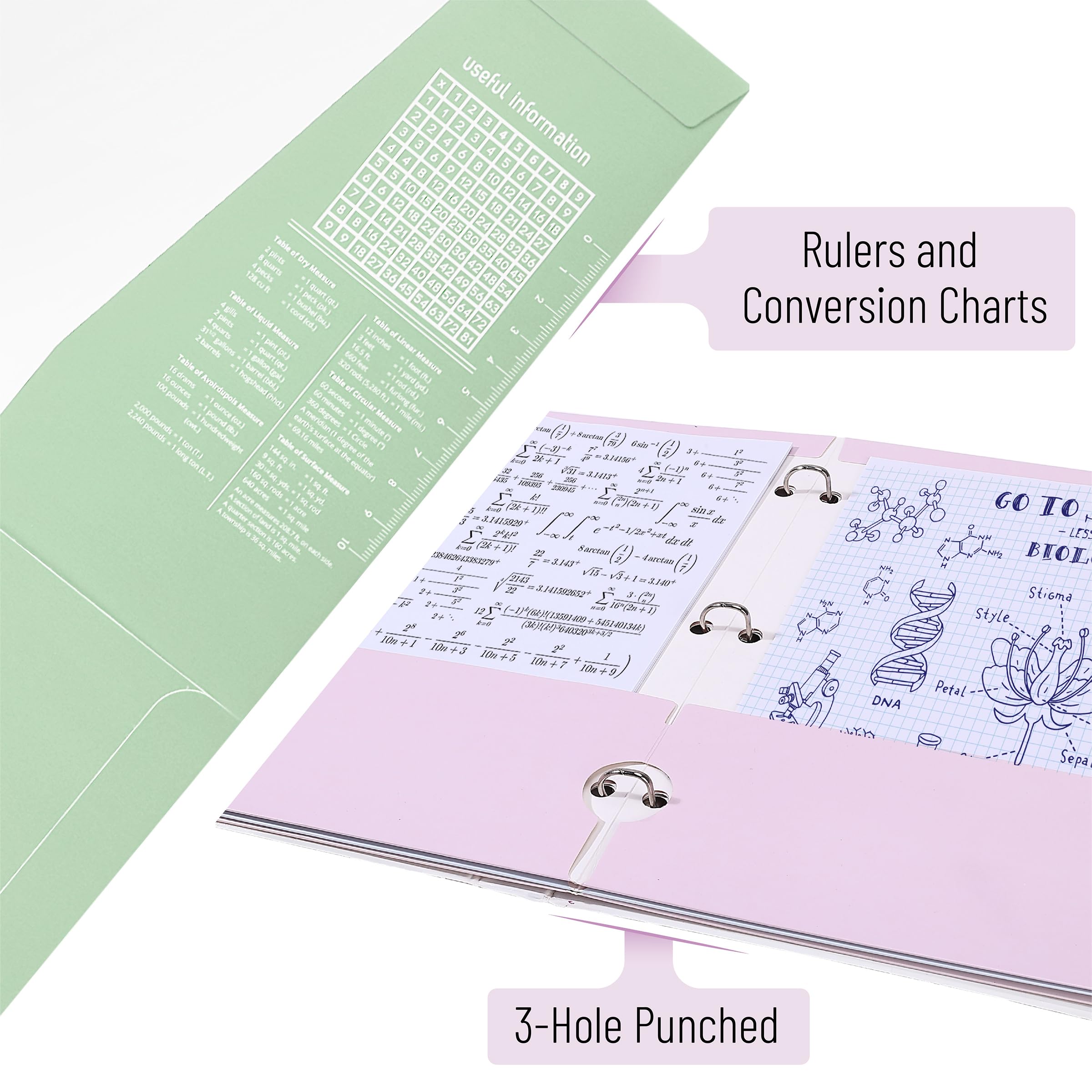 Mr. Pen- Pocket Folders, 4 Pocket, 4 Pack, Pastel Colors, Folders with Pockets 3 Hole Punched, Folder, Binder Folder: Pastel 4 Pack