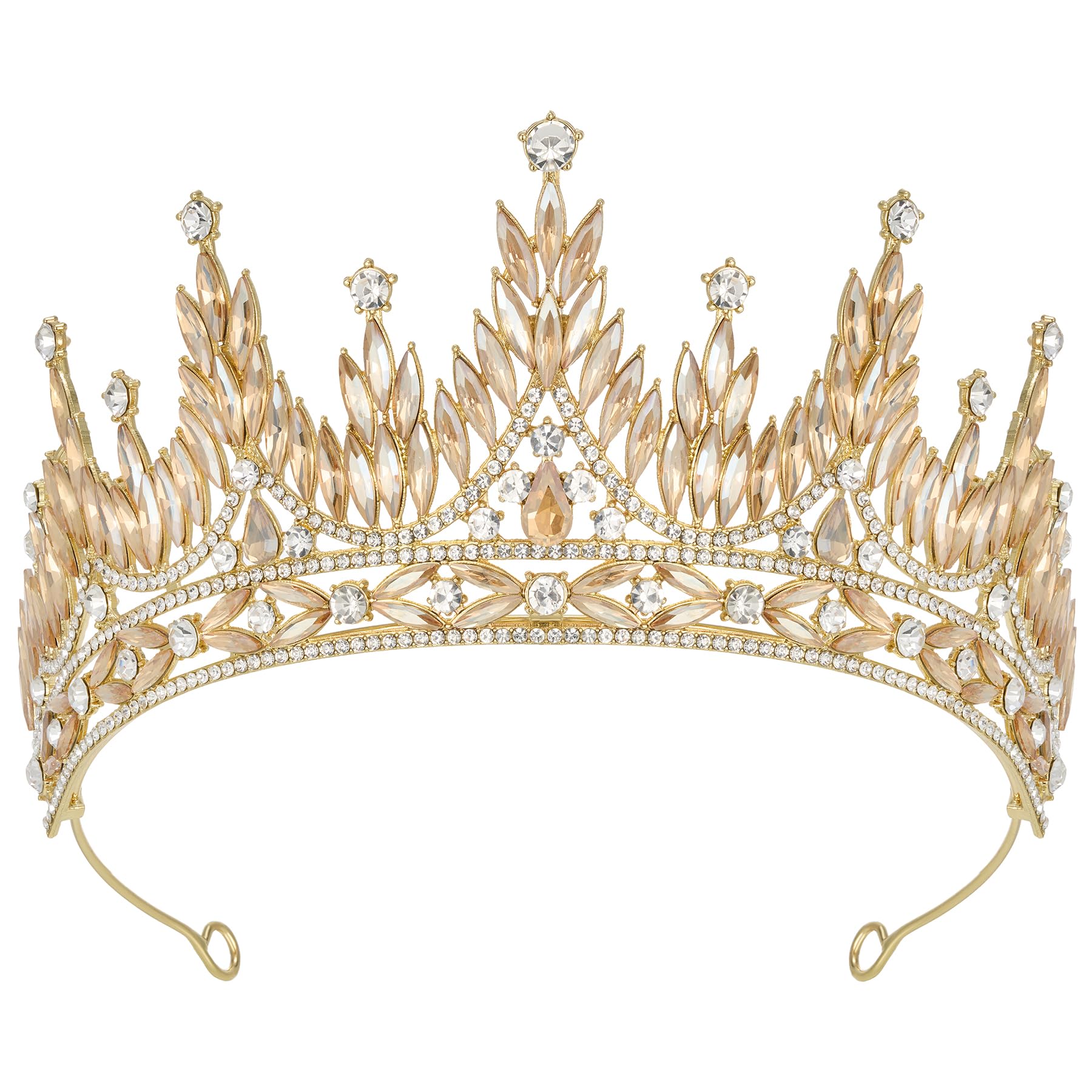 Tiaras and Crowns for Women, Wedding Tiara for Bride, Rhinestone Queen Crown, Crystal Costume Hair Accessories for Birthday Prom Quinceanera Celebration-image-27