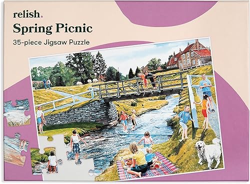Miniatura 1 de Relish Rompecabezas de demencia para adultos, rompecabezas de picnic de primavera de 35 piezas, productos y actividades de Alzheimer