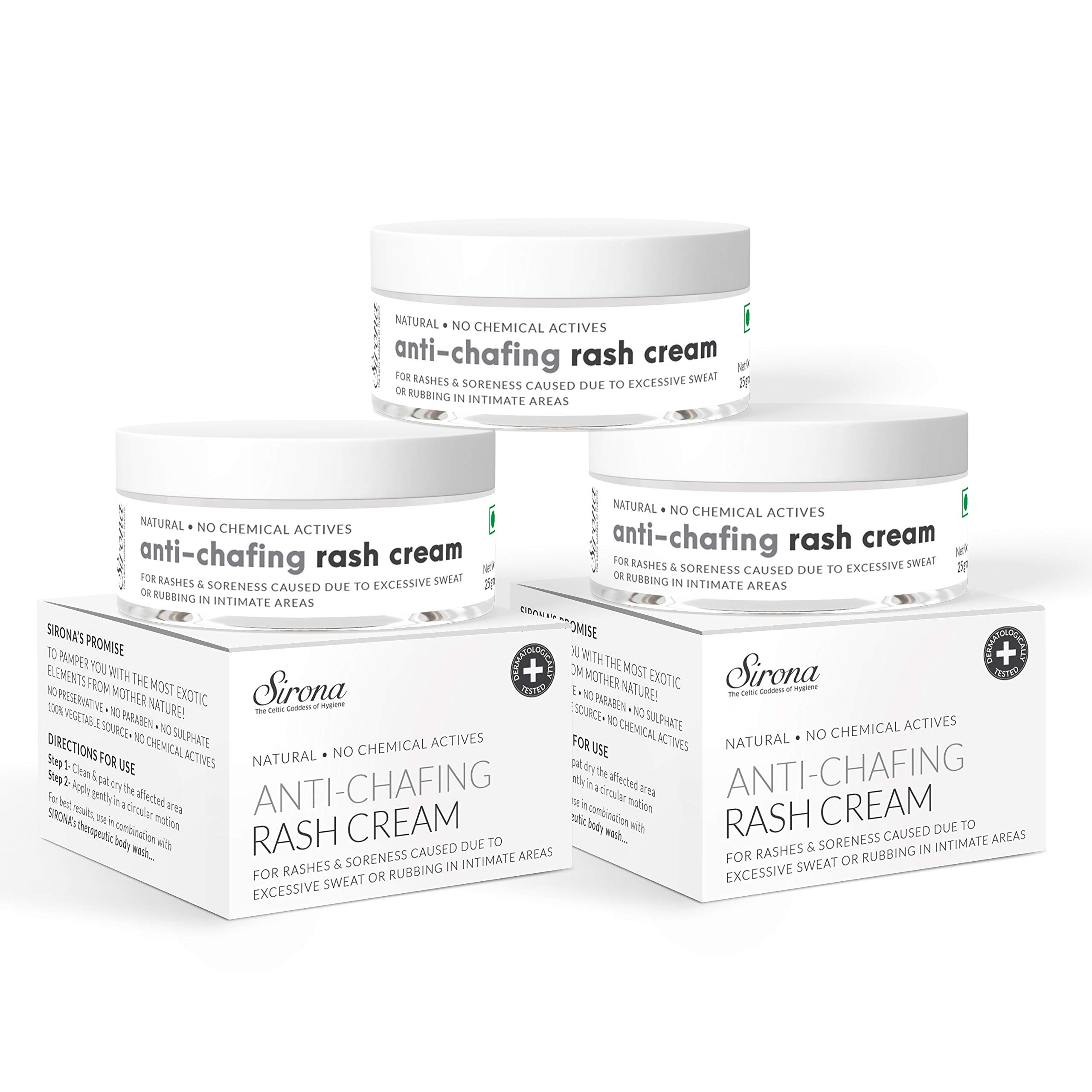 Buy Sirona Natural Anti Chafing Rash Cream 2.7 Ounce, Skin Healing