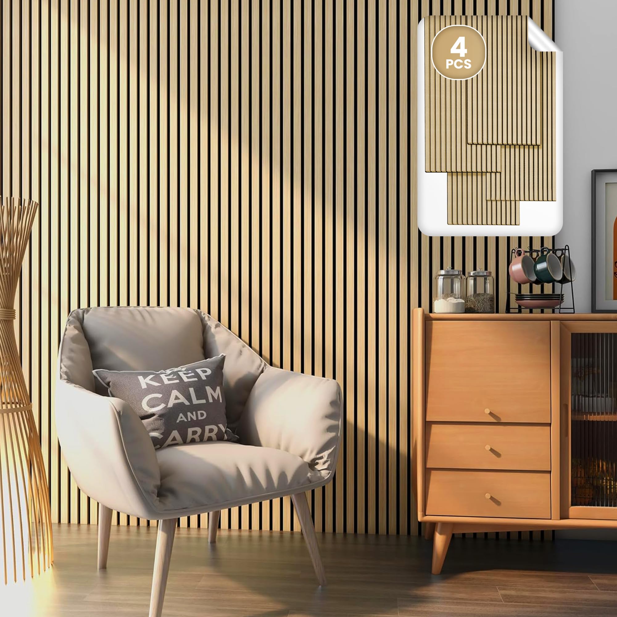 Akustikpaneele Holz in Eiche-Optik