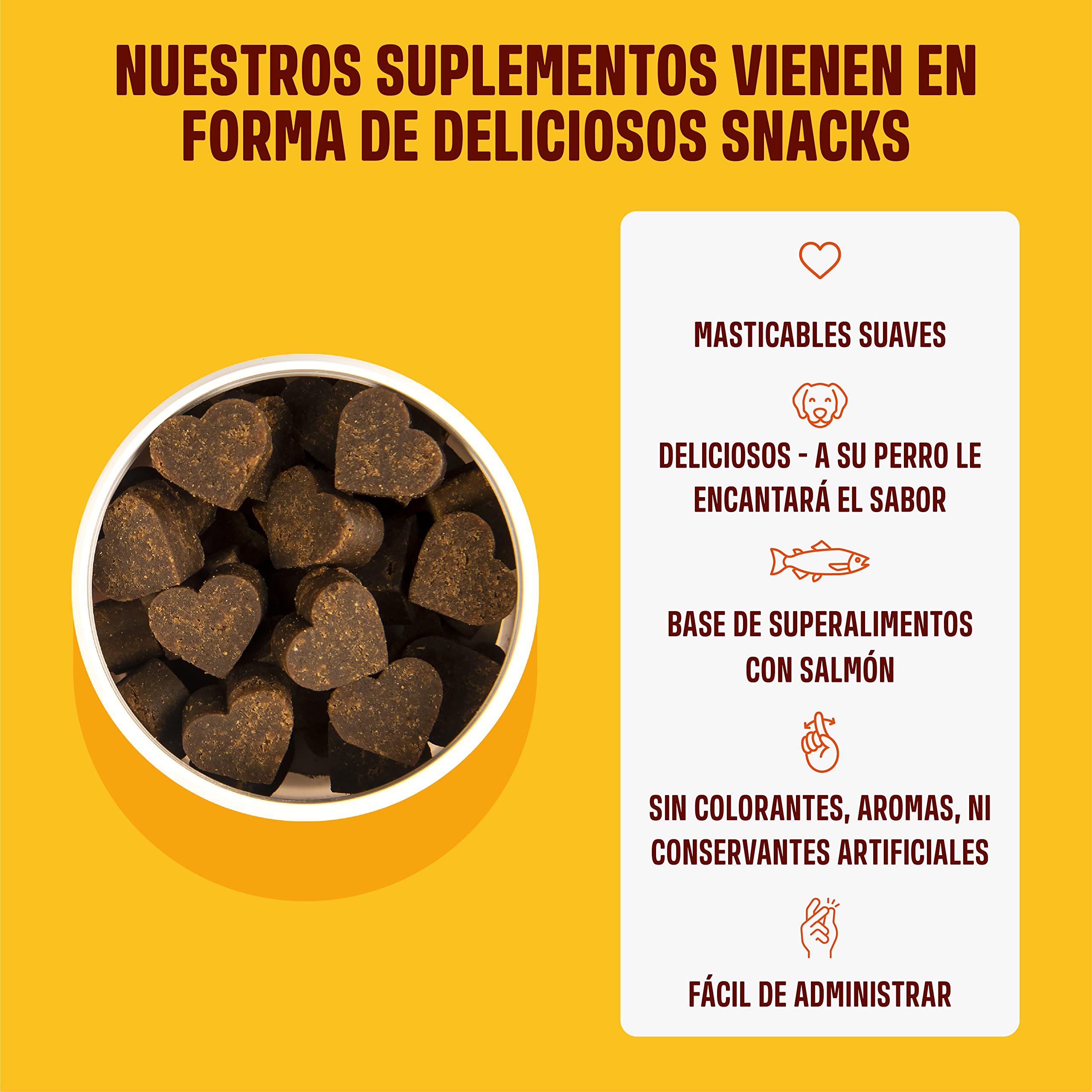 ivvi Skin & Coat Complemento Alimenticio para Perros, Anti-Picor, Pelaje Suave y Brillante - Omega 3, Aceite de Salmón, DHAgold, Vitaminas C, E y Zinc - 60 Golosinas de Salmón