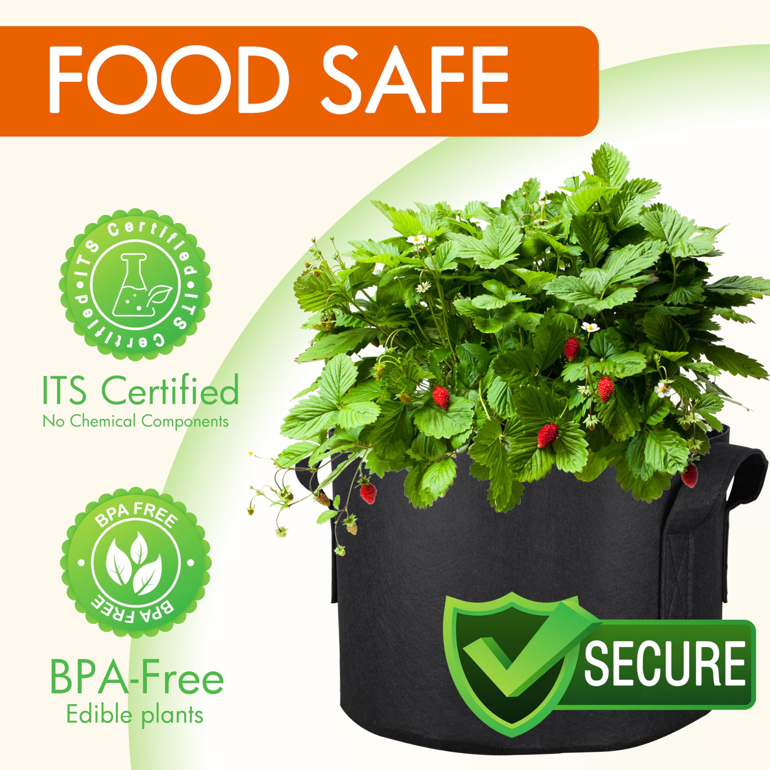 Gardzen Lot de 6 Sacs de Culture de 20 gallons, Pots en Tissu aéré épais de 500 g avec poignées, Pots en Tissu Lourd pour Plantes