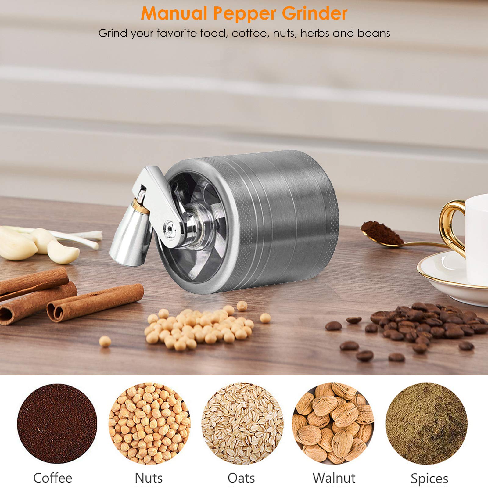 Smerigliatrice Per Erbe In Alluminio 4 Pezzi Con Finestra | Grinder Magnetico Con Raccolta Polline Nero/Viola