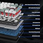 75 Pourcentage de joints de clavier avec des tampons d'absorption du son, 82-Key Compact filaire RGB Clavier de jeu mécanique Hot-Swap Socket pour Mac/Win, Mist