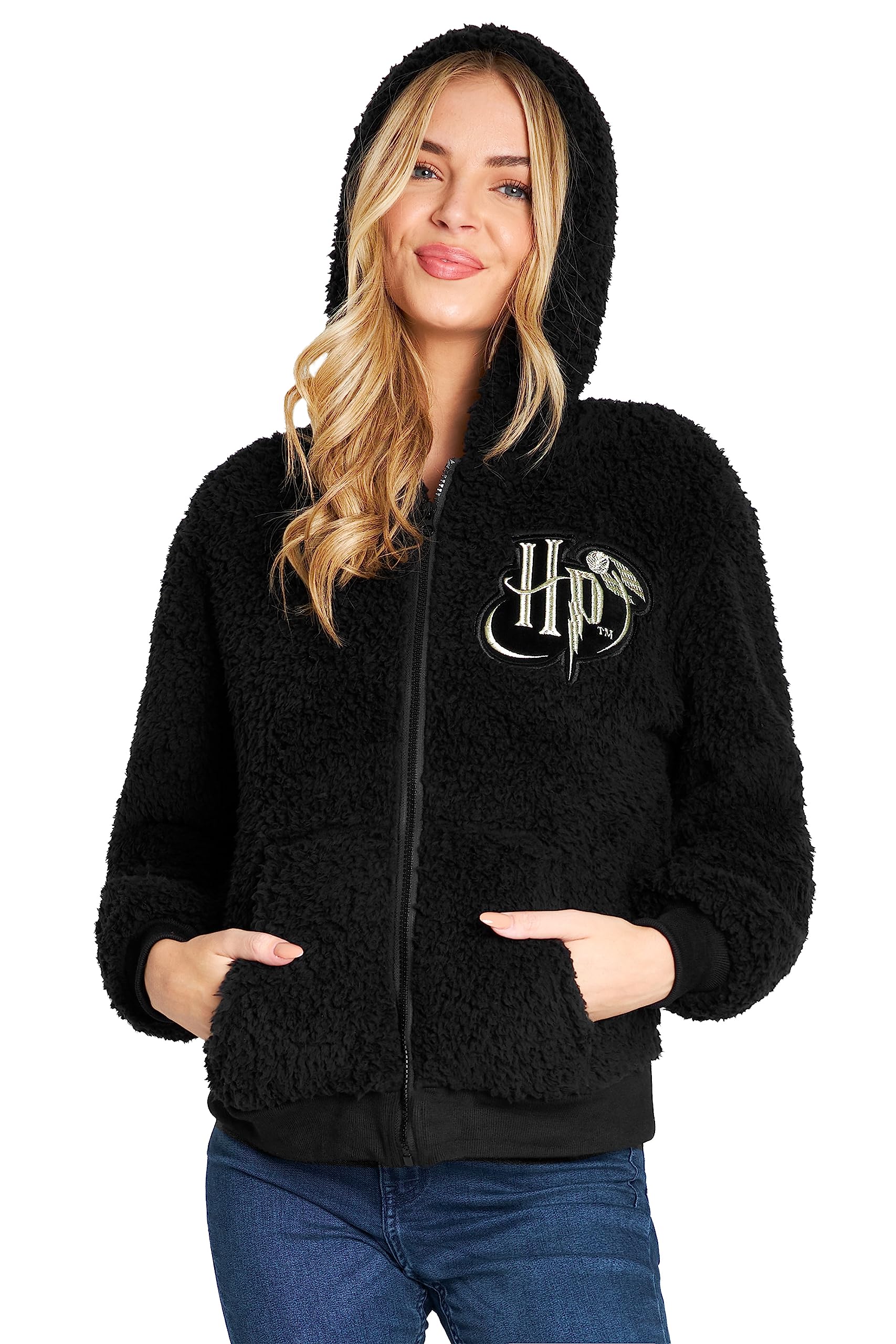 Harry Potter Felpa Bambina Ragazza con Zip, Felpa Invernale in Pile Teddy 7-18 Anni