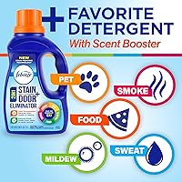 Vista 5 de Febreze Aditivo detergente para ropa, fuerza original en el eliminador de olores de lavado, diseñado para eliminar olores en un solo lavado causado