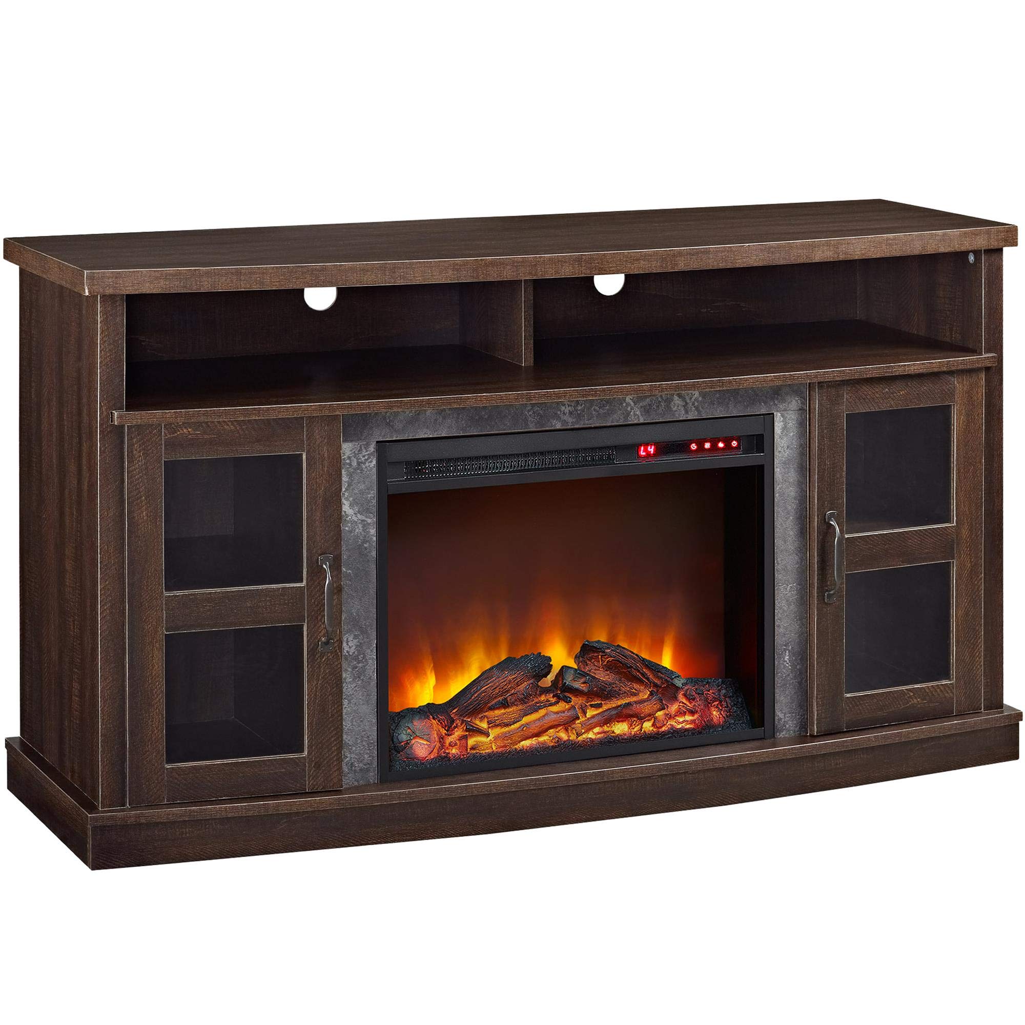 Ameriwood Barrow Creek Fireplace TV Console 60 Inch Espresso