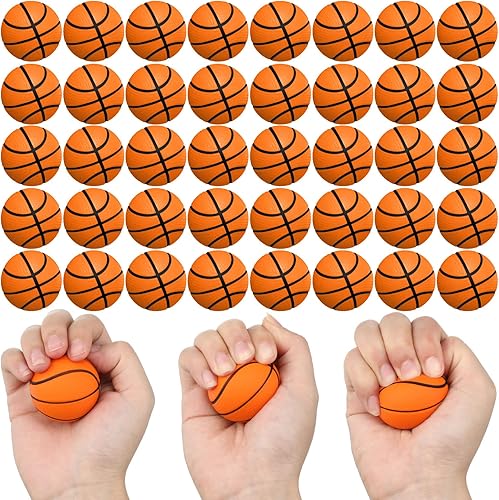 100 mini pelotas de baloncesto para el estrés, 1.6 pulgadas, mini pelota de baloncesto para fiestas, pequeña bola de espuma suave, alivio de la
