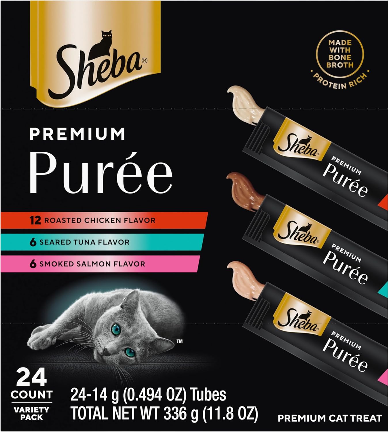 Sheba Premium Purr Suave Sabor Pollo Salmón y Atún 24 sobres