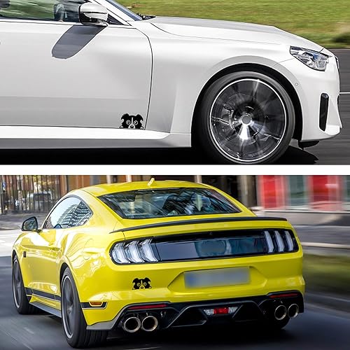 Miniatura 7 de TOMALL 2 calcomanías de vinilo de perro de 5.5 pulgadas para automóvil, impermeables, divertidas, lindas calcomanías autoadhesivas para cachorros,